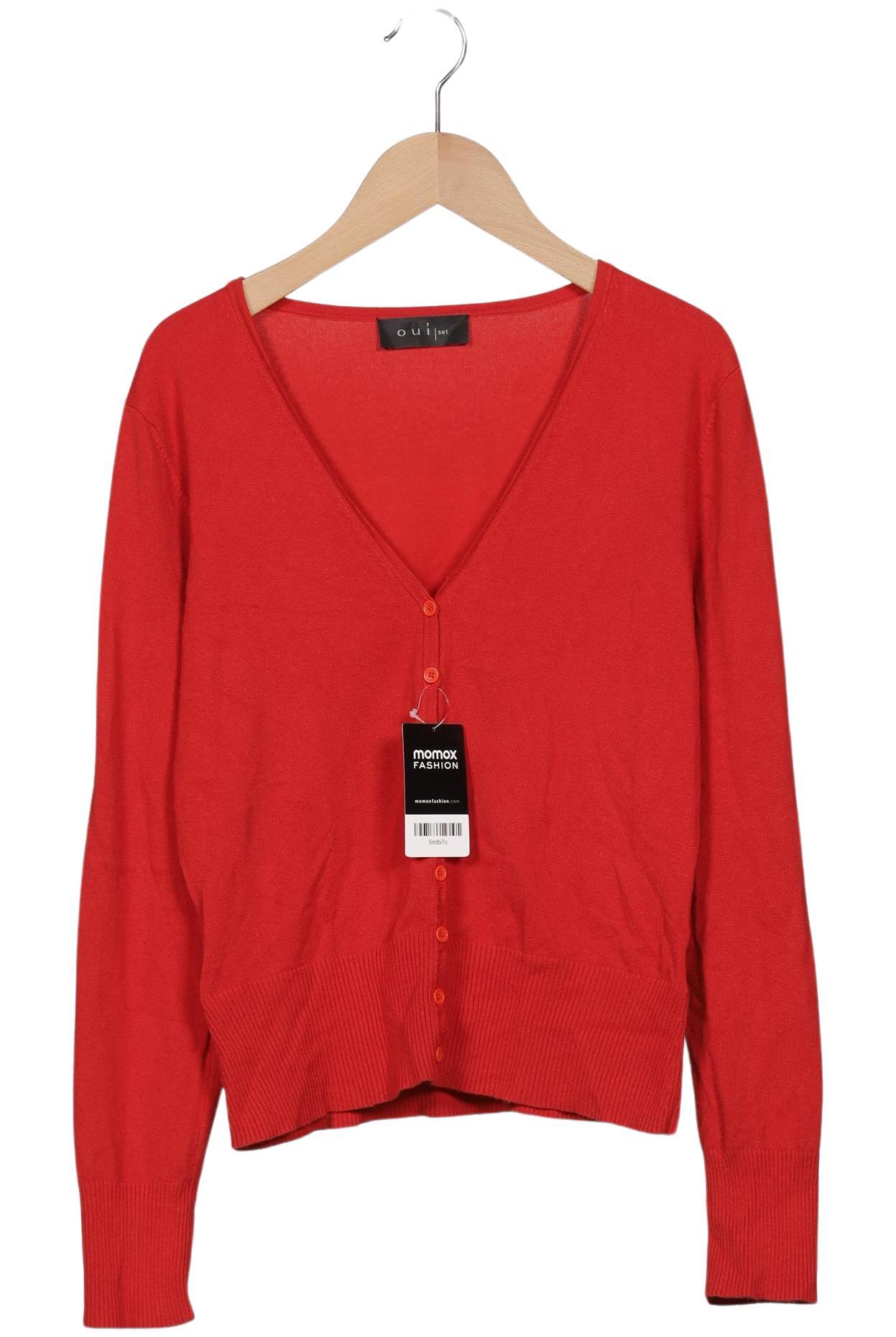

Oui Damen Strickjacke, rot, Gr. 38