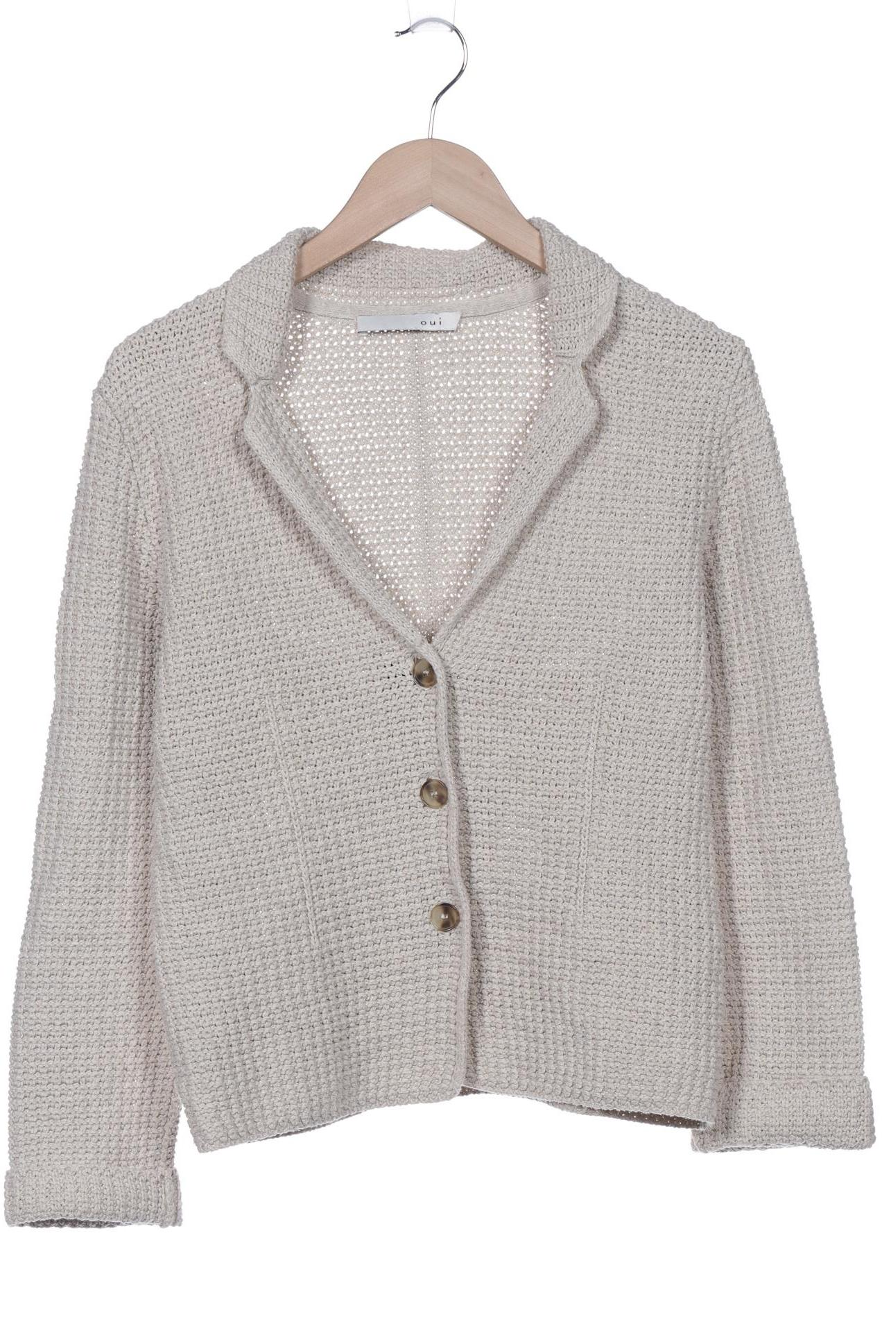 

Oui Damen Strickjacke, beige, Gr. 36
