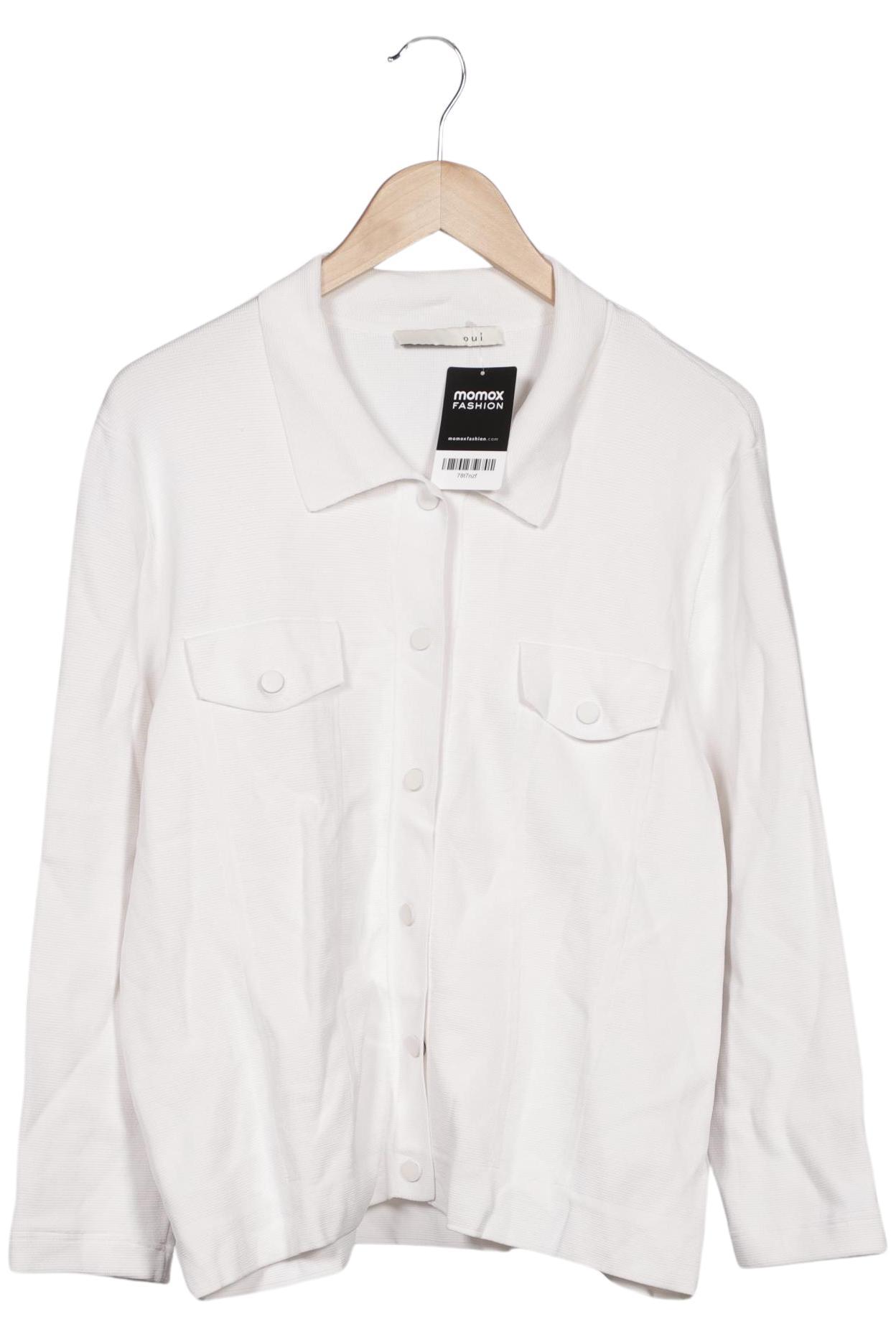 

Oui Damen Strickjacke, weiß, Gr. 44