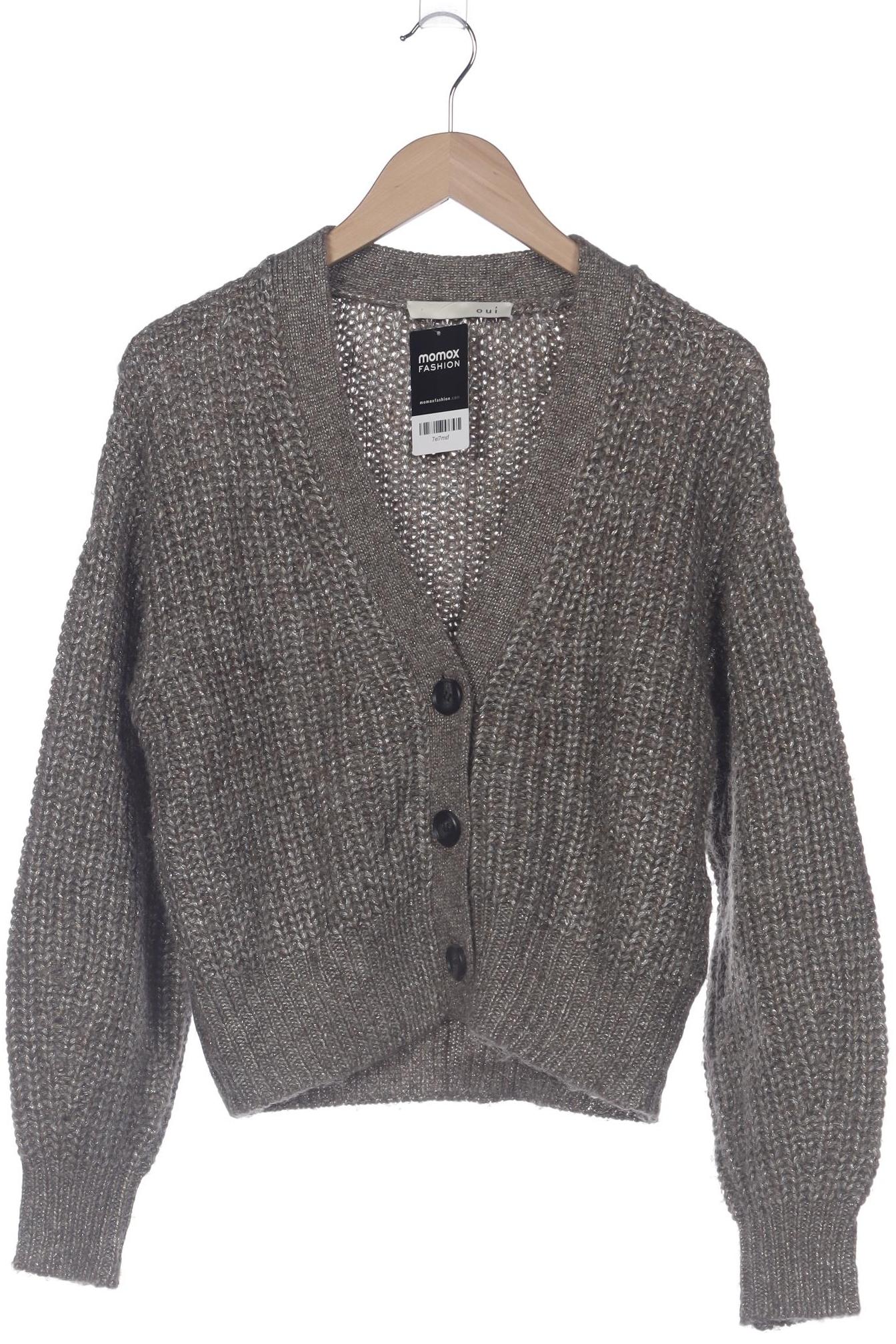 

Oui Damen Strickjacke, grau, Gr. 34