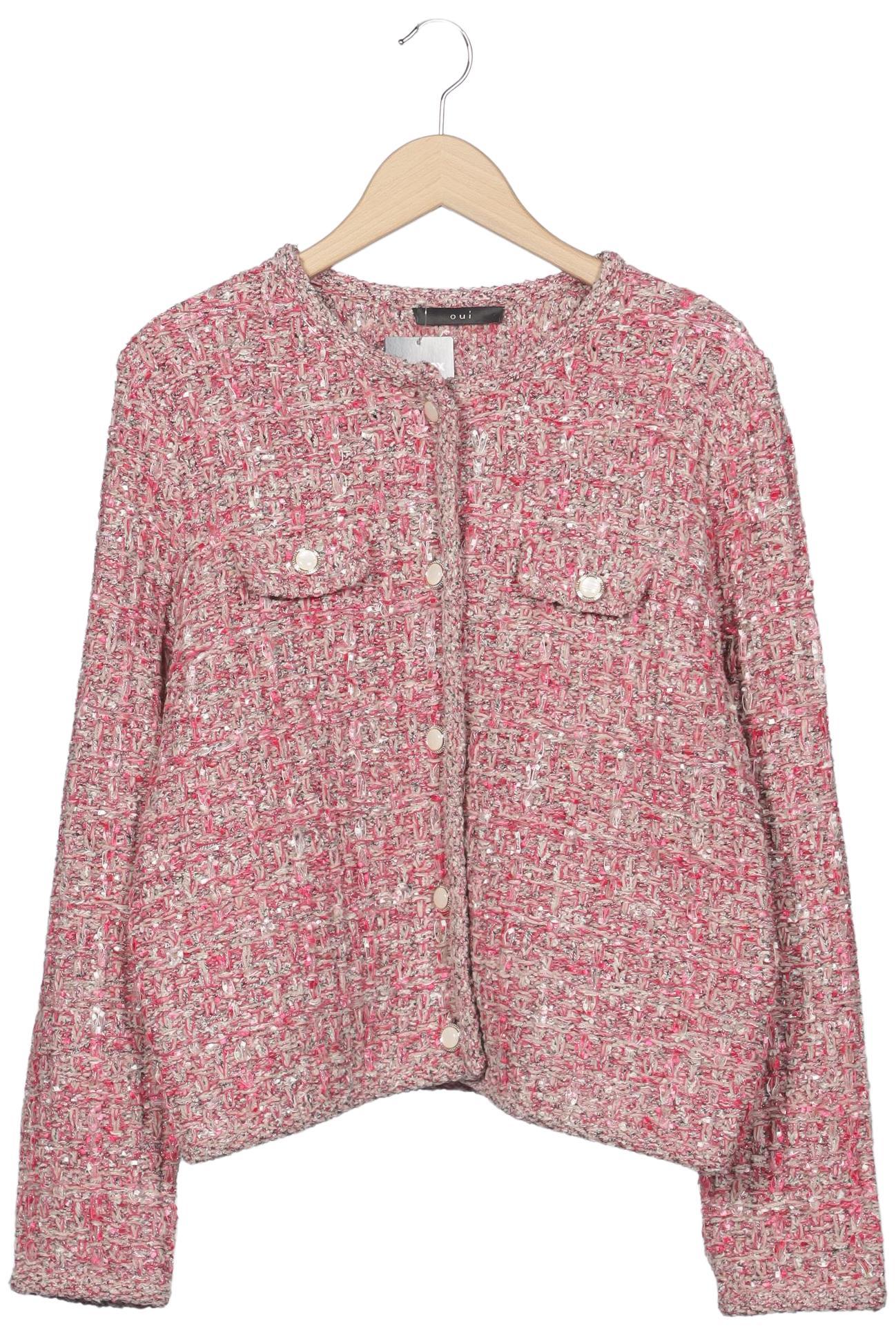 

Oui Damen Strickjacke, pink, Gr. 42