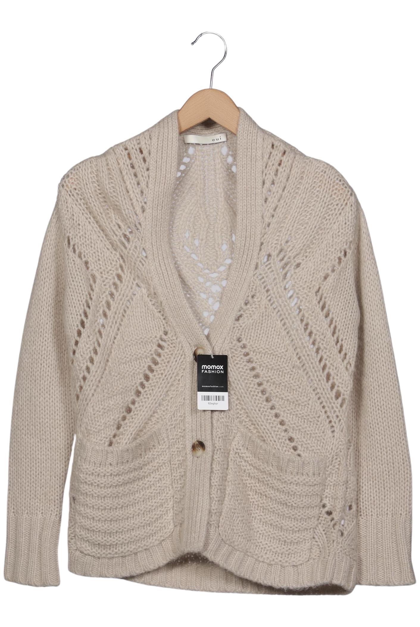 

Oui Damen Strickjacke, beige, Gr. 36