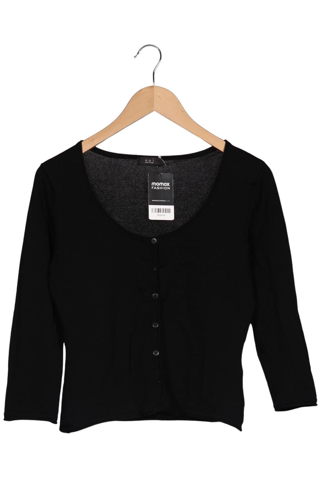 

Oui Damen Strickjacke, schwarz, Gr. 38