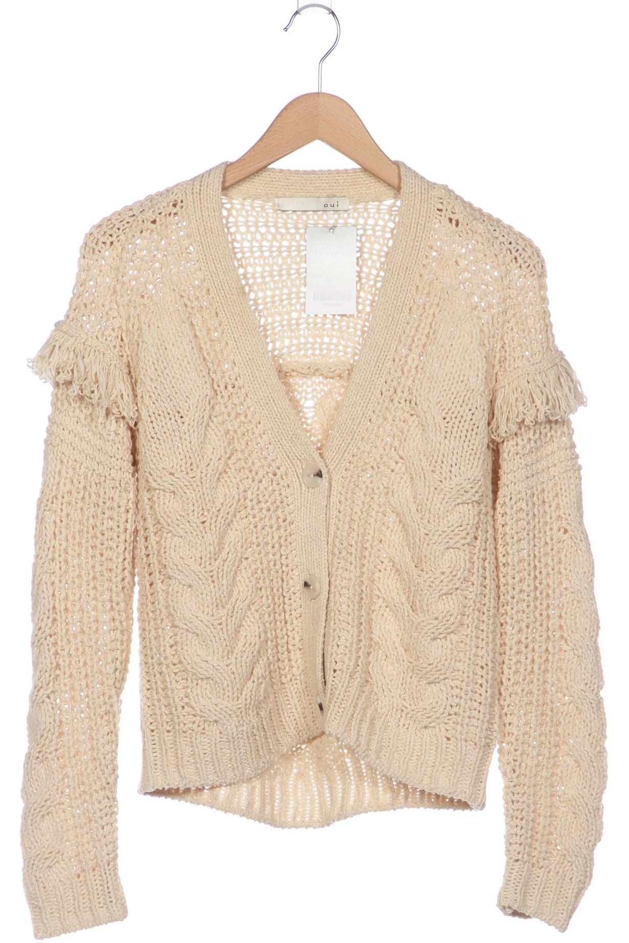 

Oui Damen Strickjacke, beige, Gr. 34