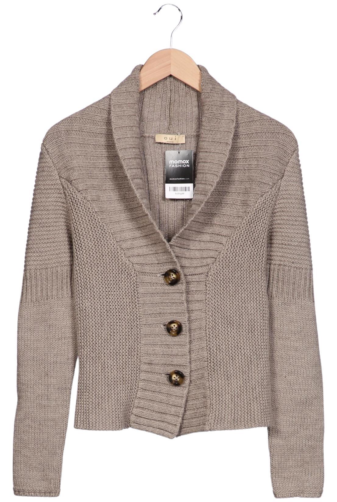 

Oui Damen Strickjacke, beige, Gr. 36