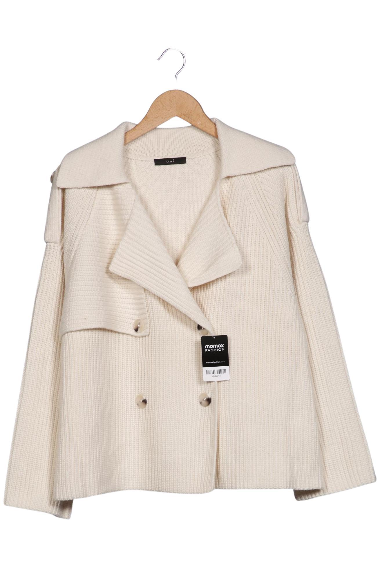 

Oui Damen Strickjacke, cremeweiß, Gr. 46