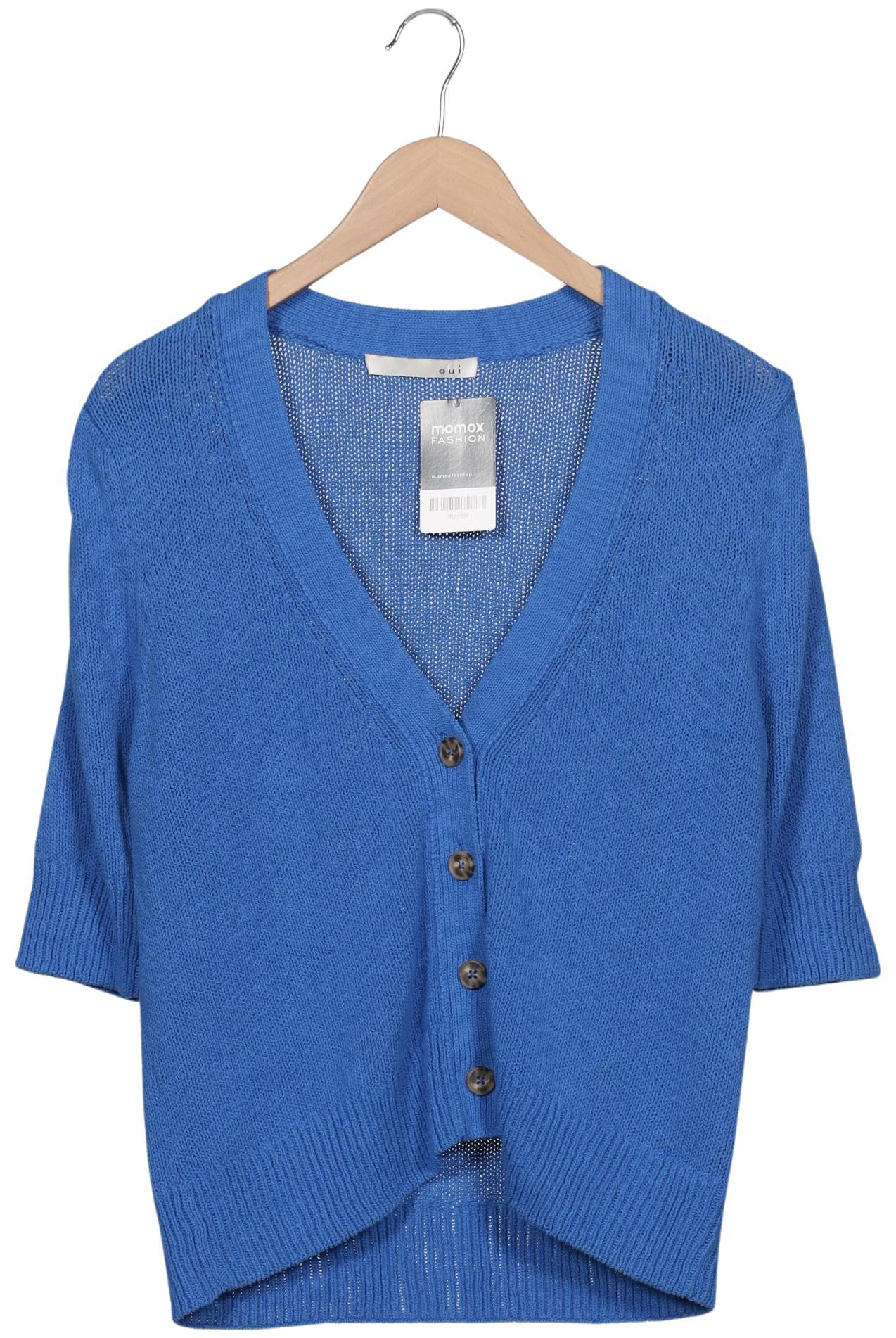 

Oui Damen Strickjacke, blau, Gr. 42
