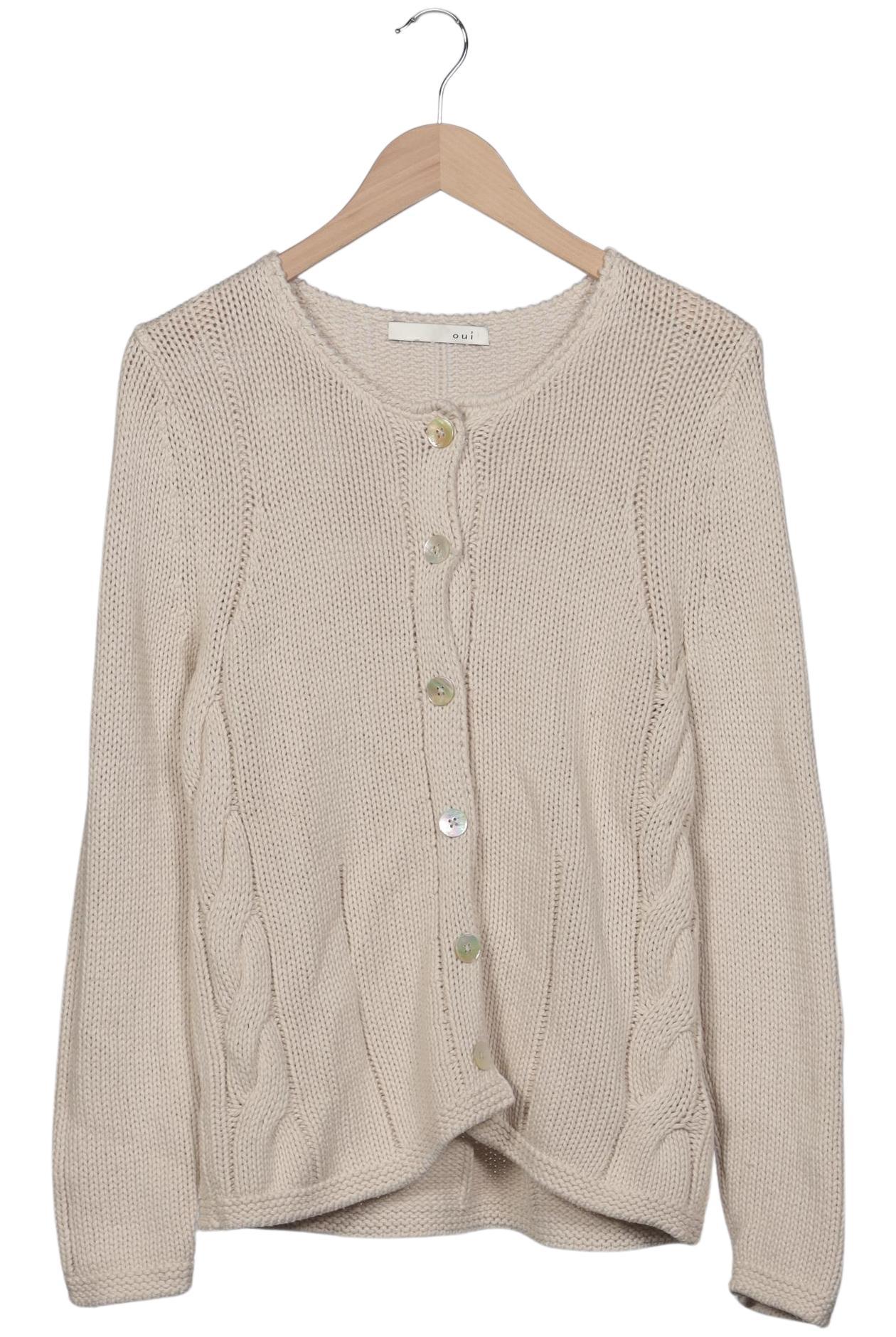 

Oui Damen Strickjacke, beige, Gr. 42