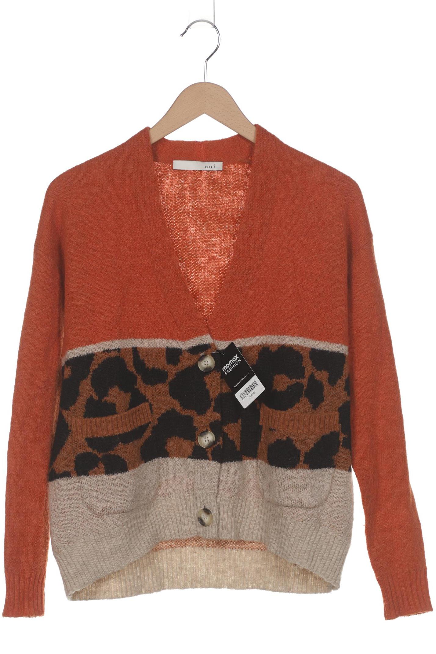 

Oui Damen Strickjacke, orange, Gr. 34