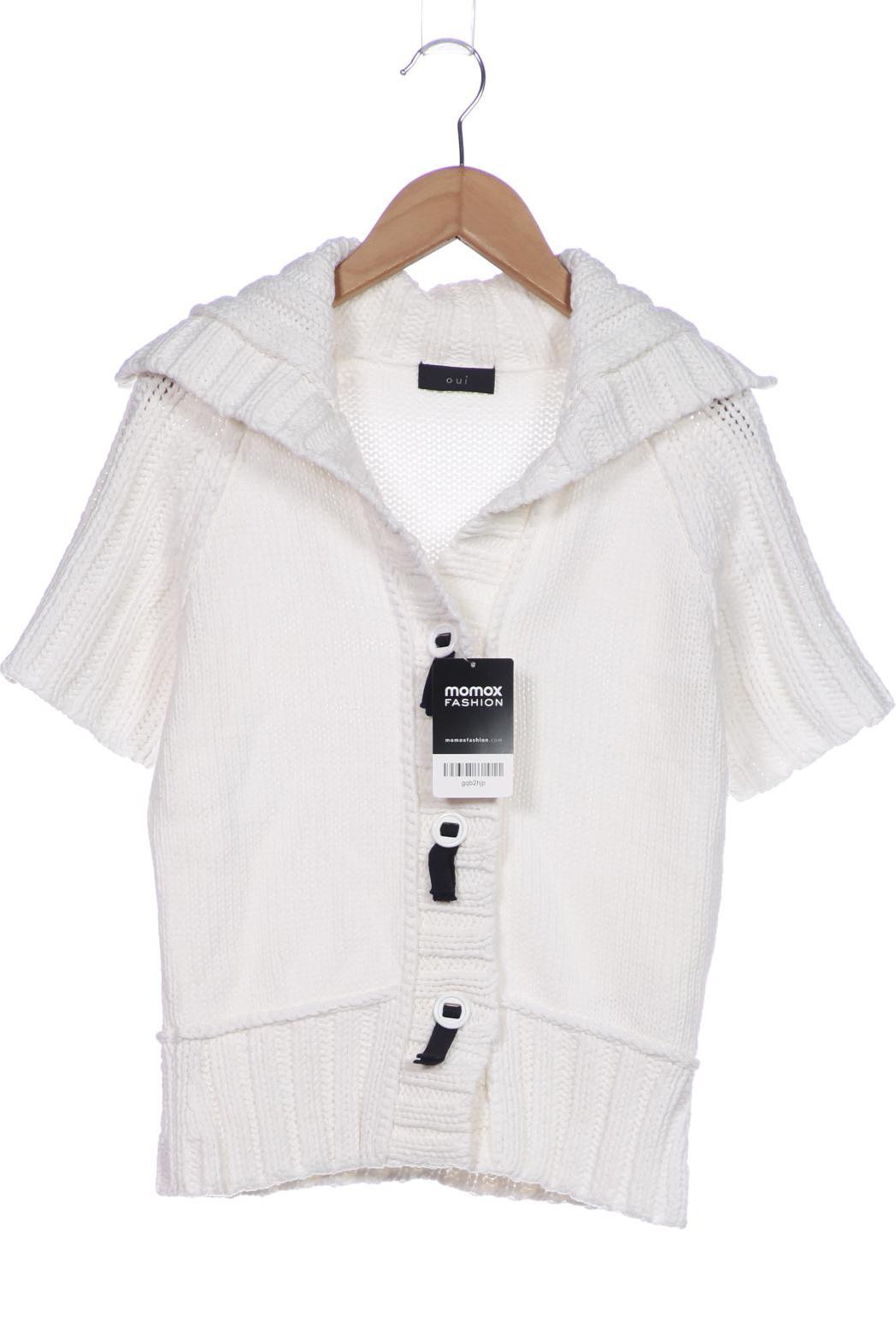 

Oui Damen Strickjacke, weiß, Gr. 34