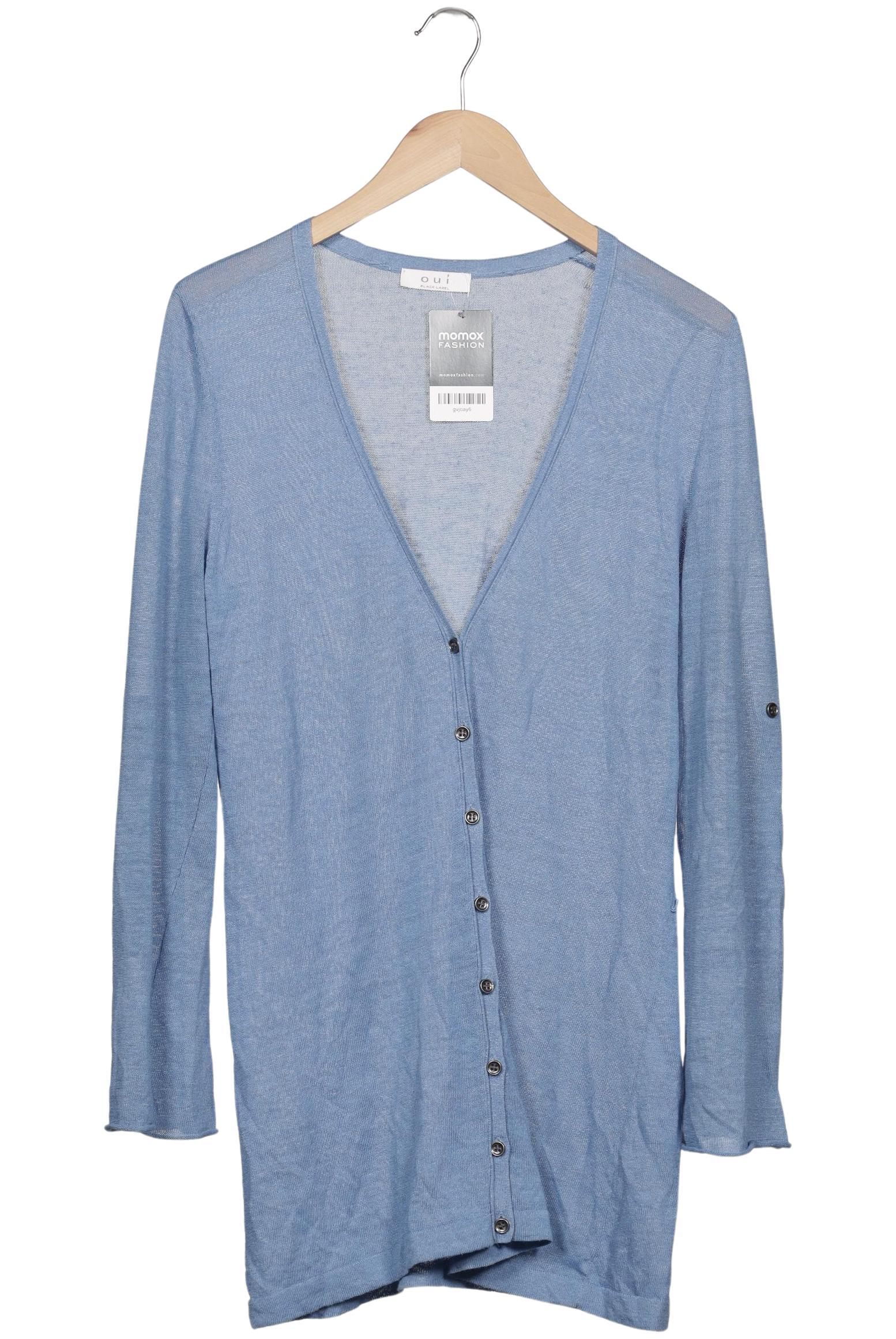 

Oui Damen Strickjacke, blau, Gr. 38
