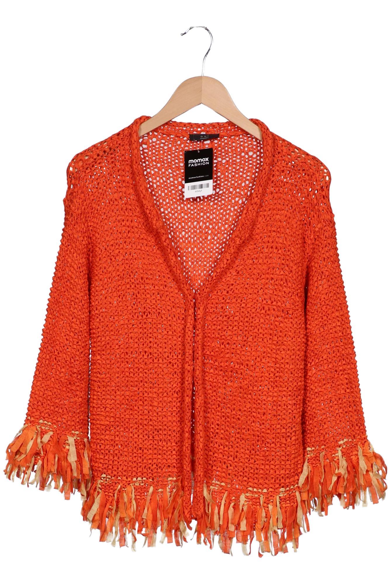 

Oui Damen Strickjacke, orange, Gr. 44