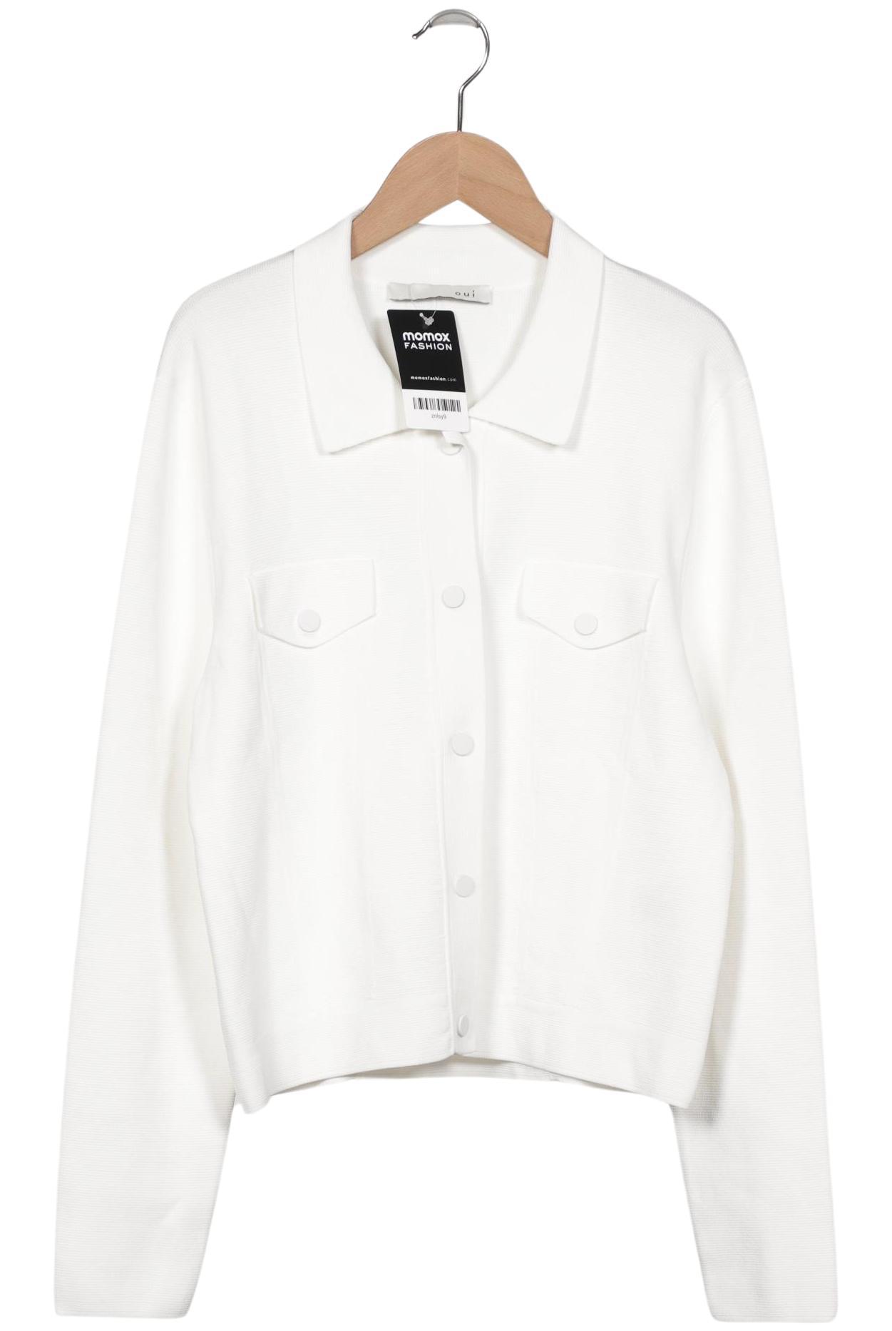 

Oui Damen Strickjacke, weiß, Gr. 38