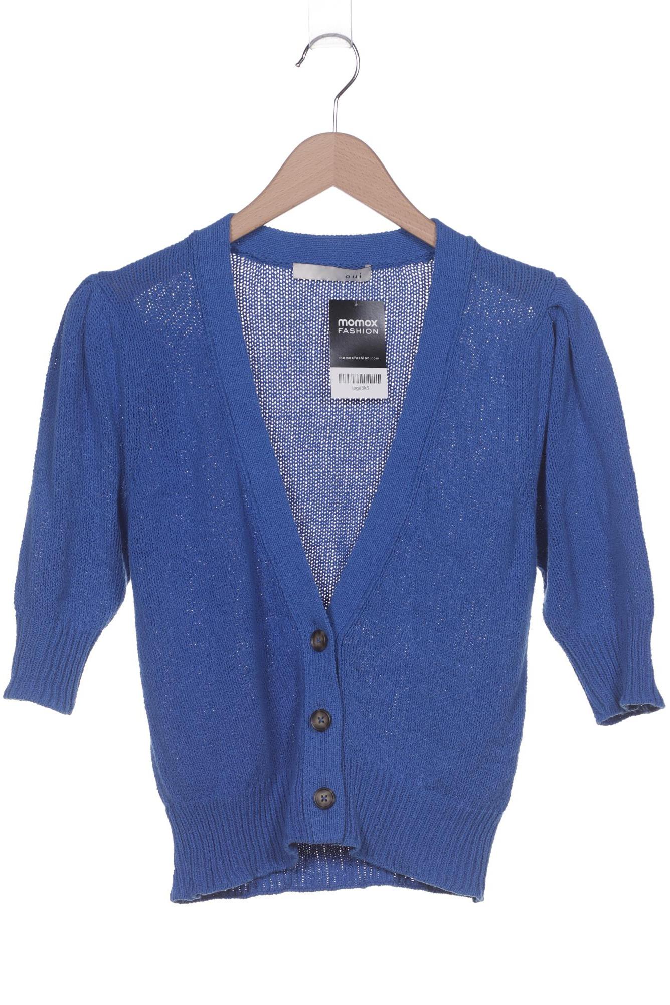 

Oui Damen Strickjacke, blau, Gr. 36