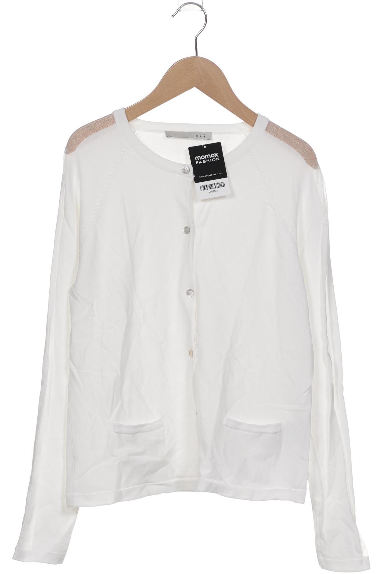 

Oui Damen Strickjacke, weiß, Gr. 38