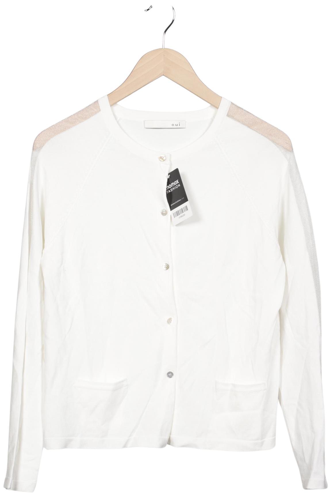 

Oui Damen Strickjacke, weiß, Gr. 38