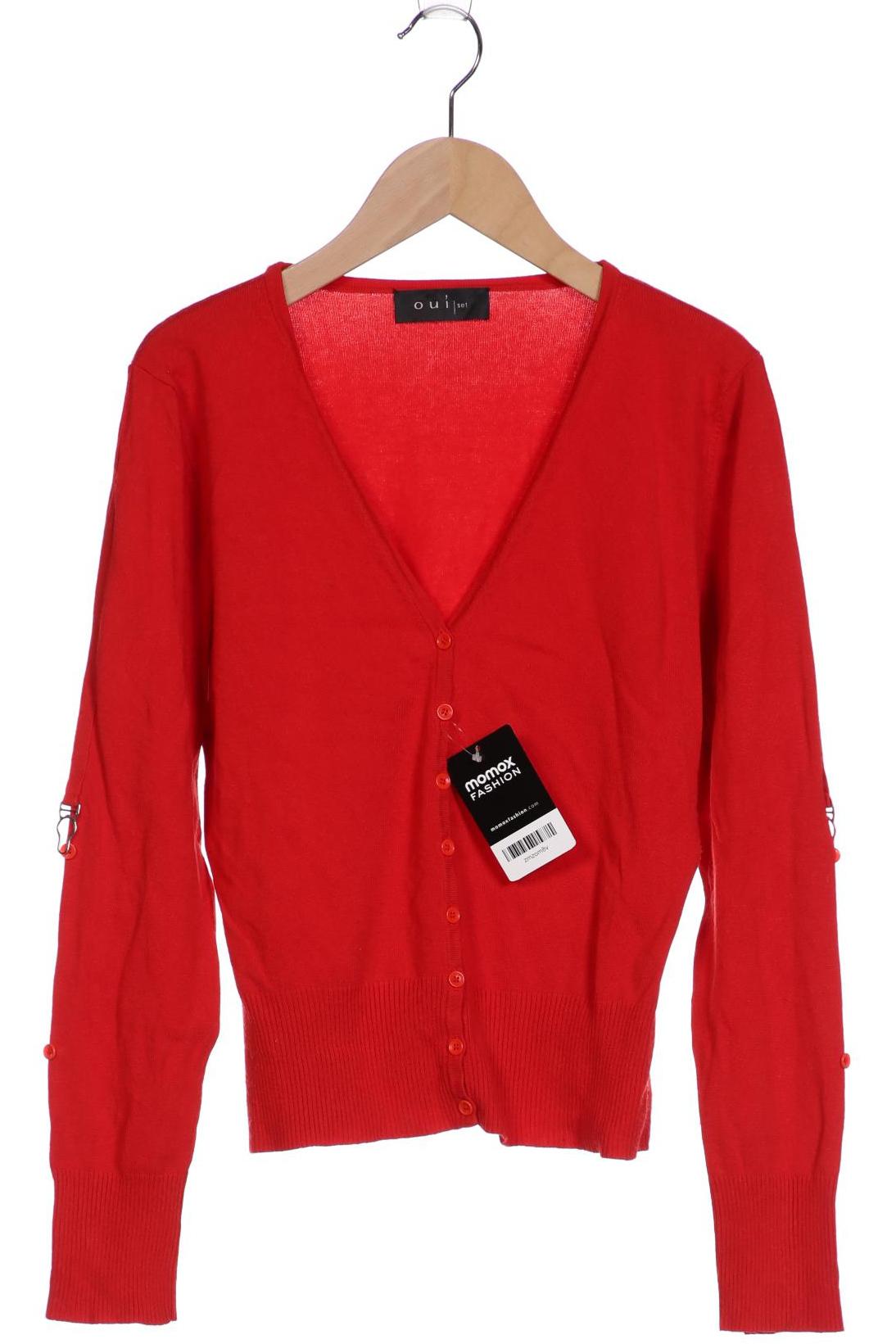 

Oui Damen Strickjacke, rot, Gr. 38