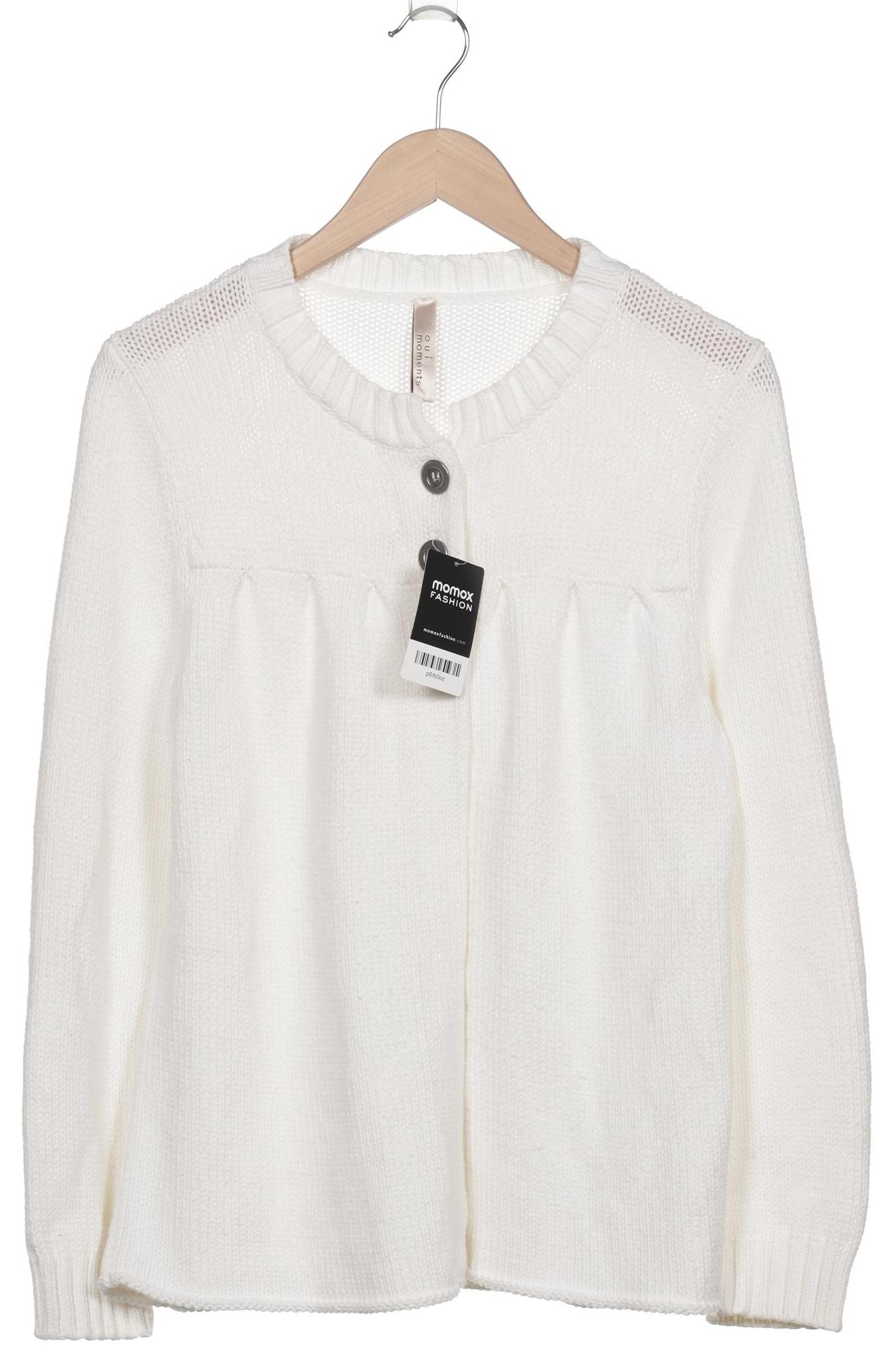 

Oui Damen Strickjacke, weiß, Gr. 38