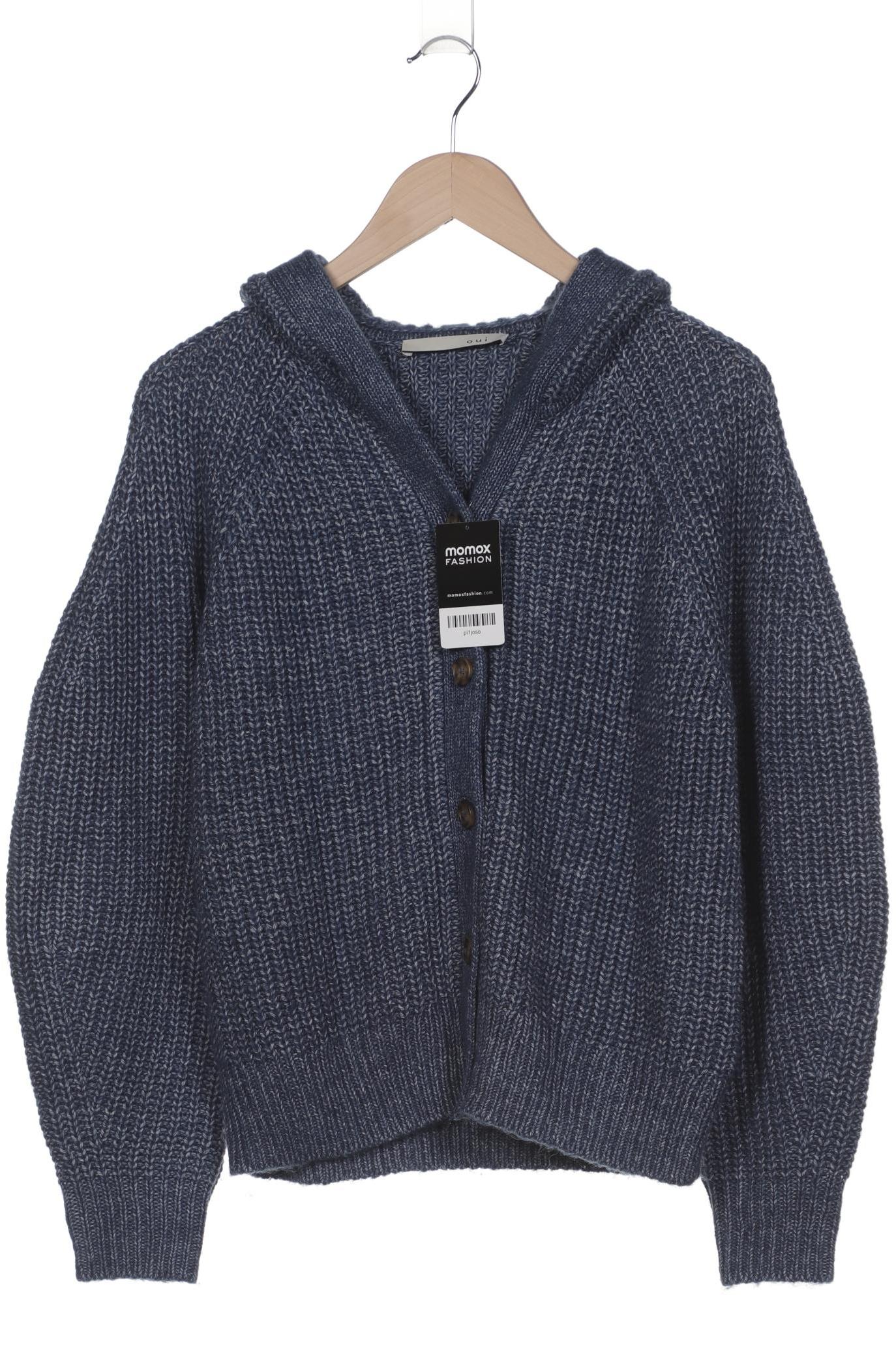 

Oui Damen Strickjacke, blau, Gr. 38