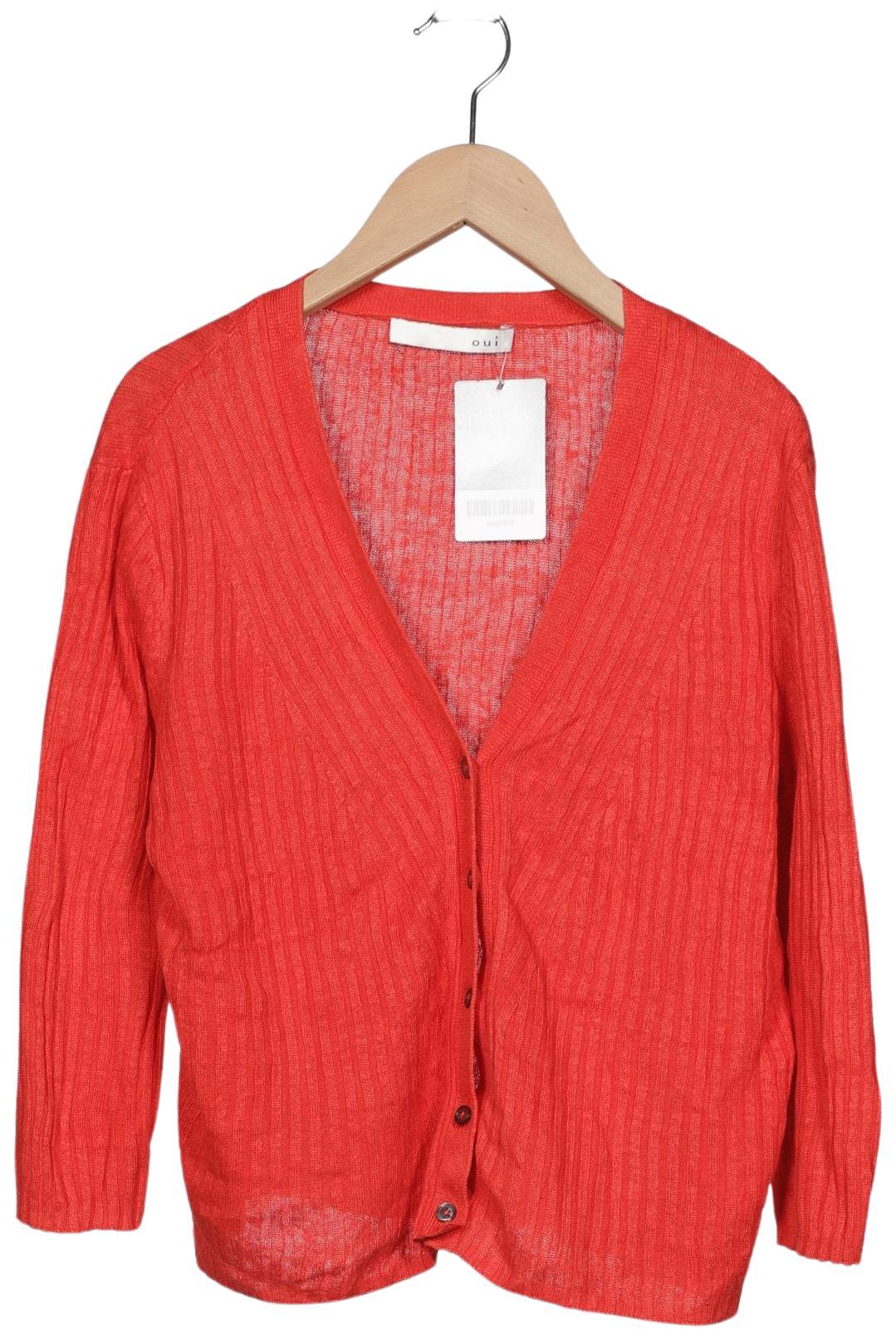 

Oui Damen Strickjacke, rot, Gr. 36