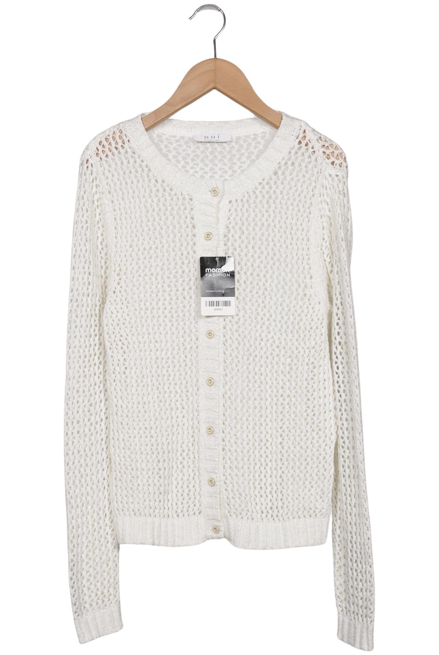 

Oui Damen Strickjacke, weiß, Gr. 36