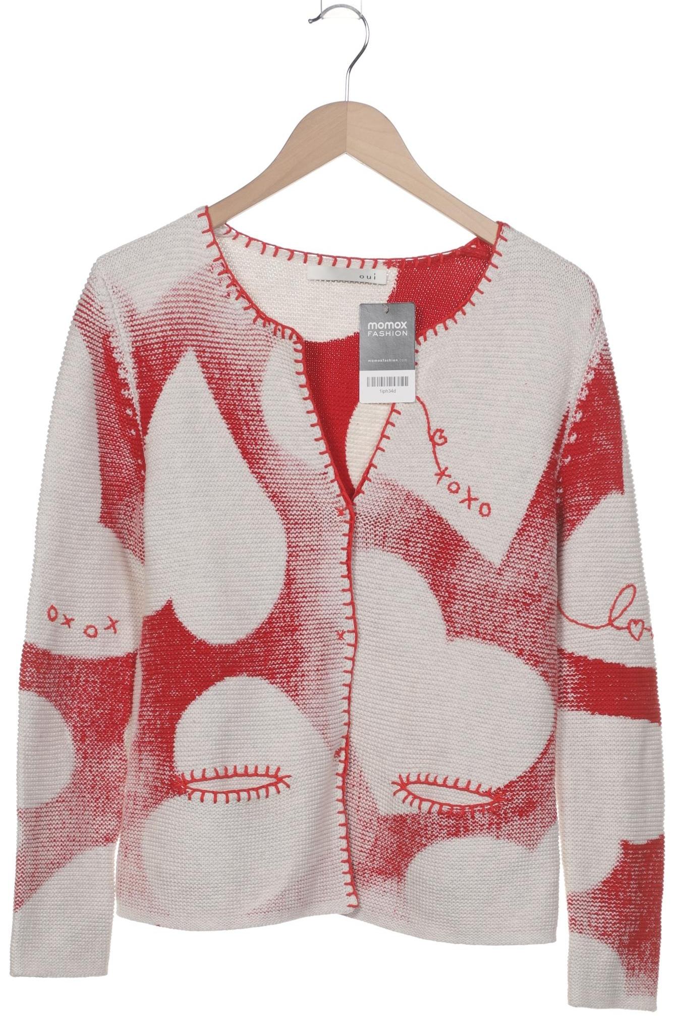 

Oui Damen Strickjacke, weiß, Gr. 36