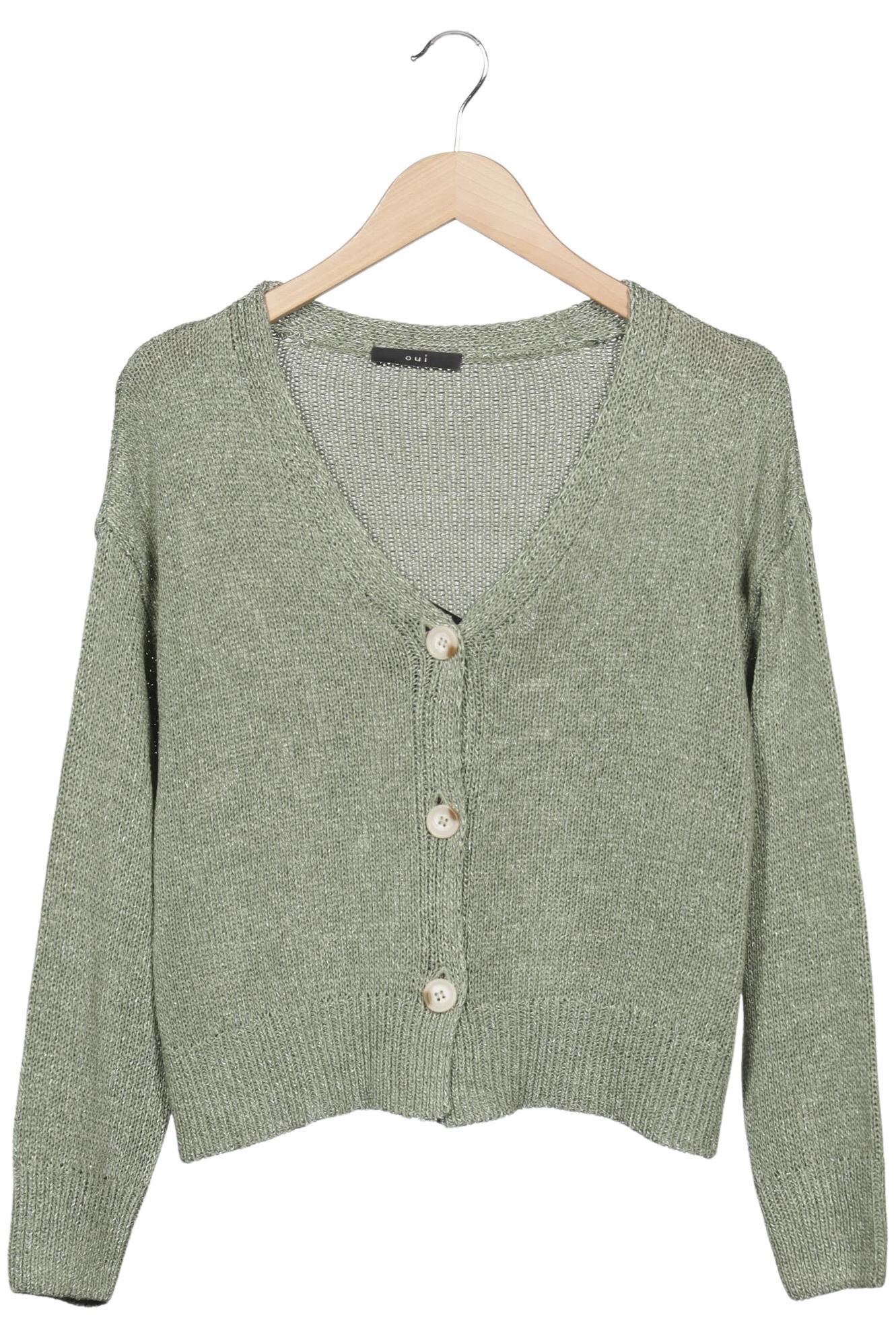 

Oui Damen Strickjacke, grün, Gr. 38