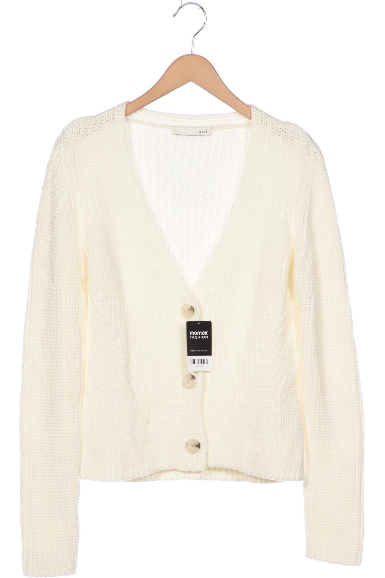 

Oui Damen Strickjacke, cremeweiß, Gr. 36