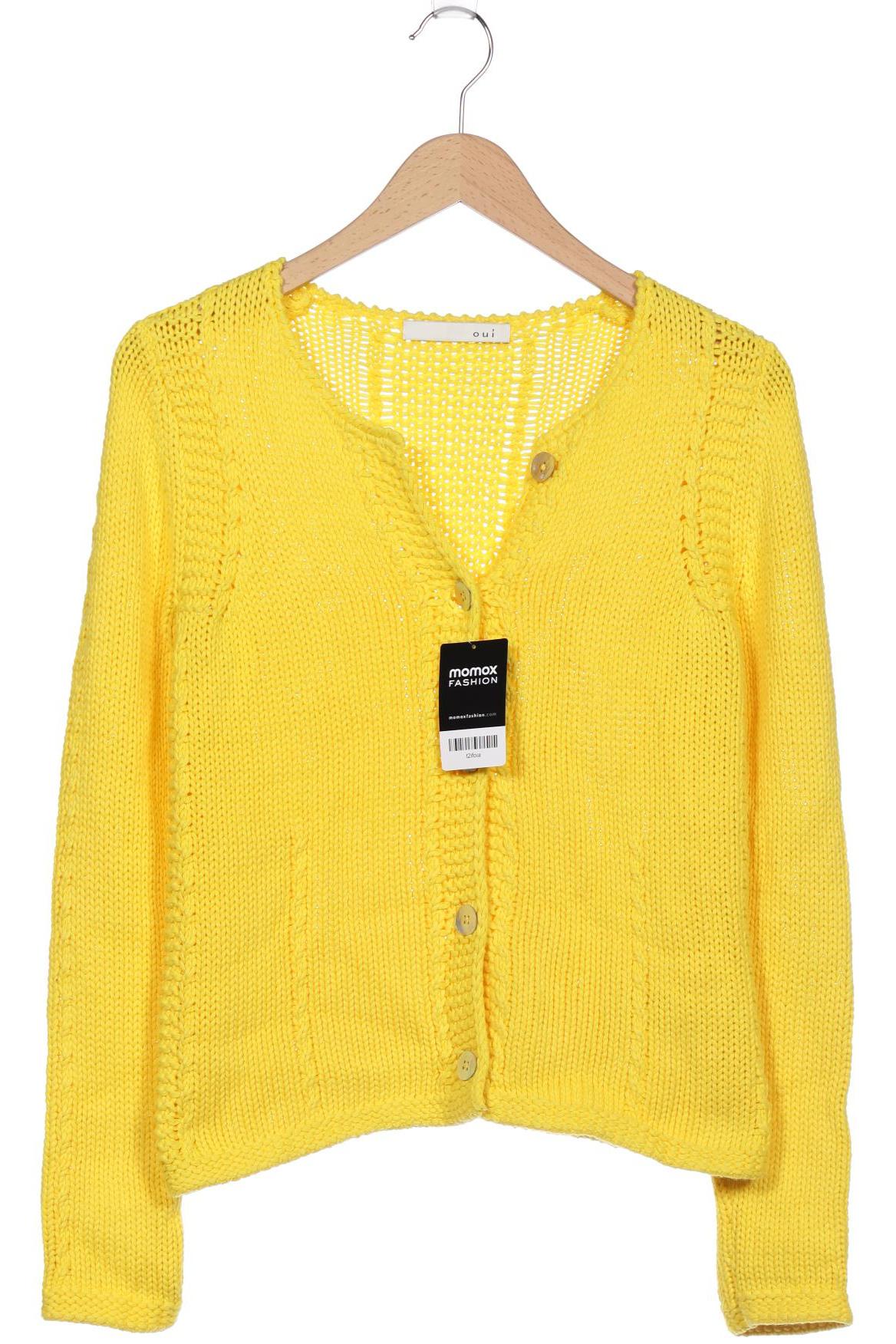 

Oui Damen Strickjacke, gelb, Gr. 34