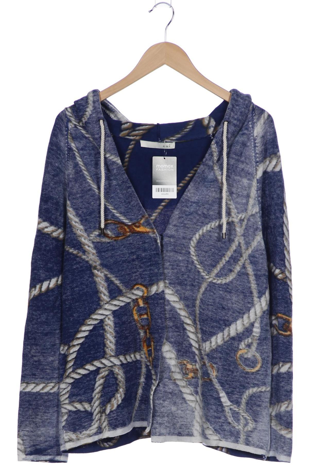 

Oui Damen Strickjacke, blau, Gr. 44