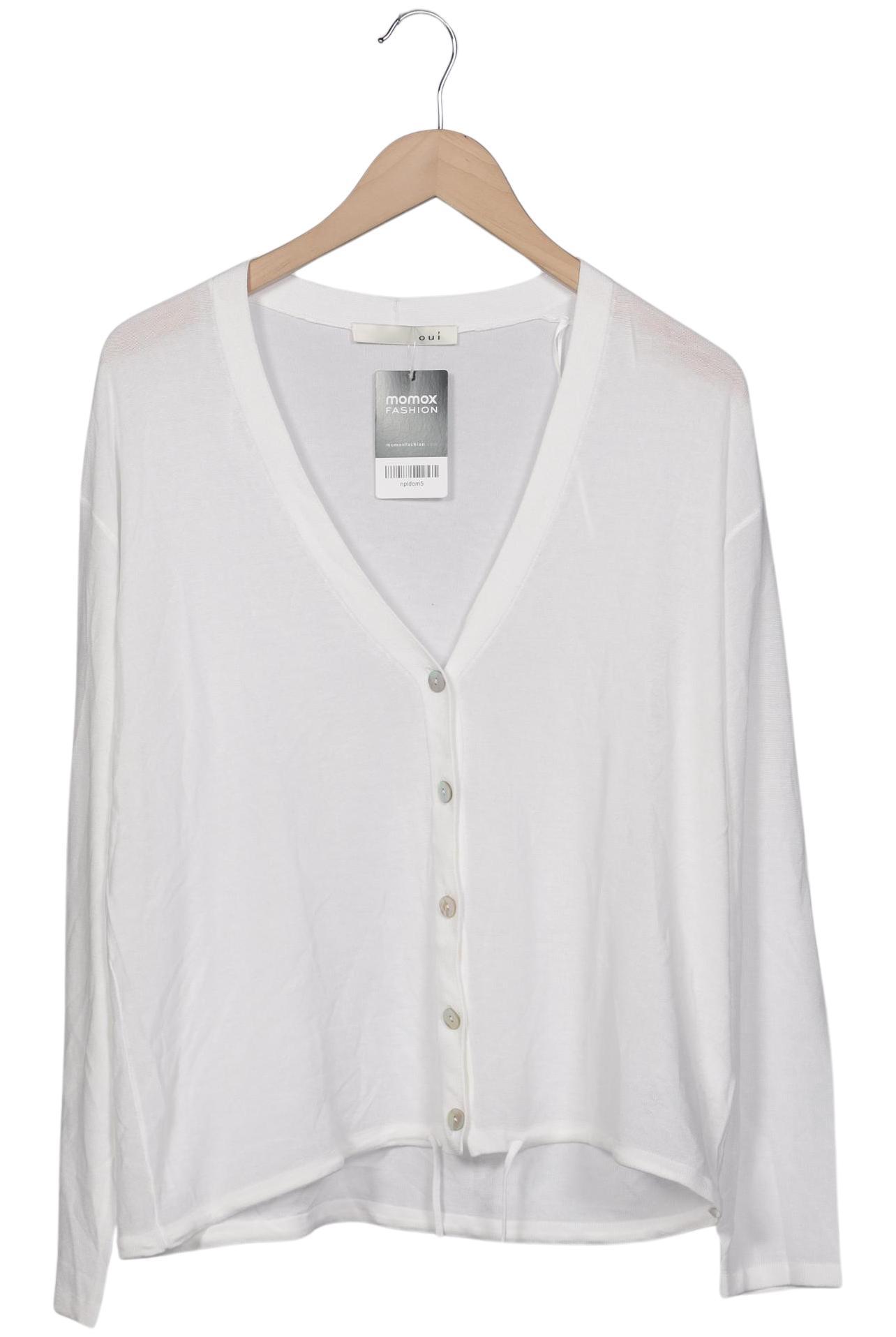

Oui Damen Strickjacke, weiß, Gr. 40