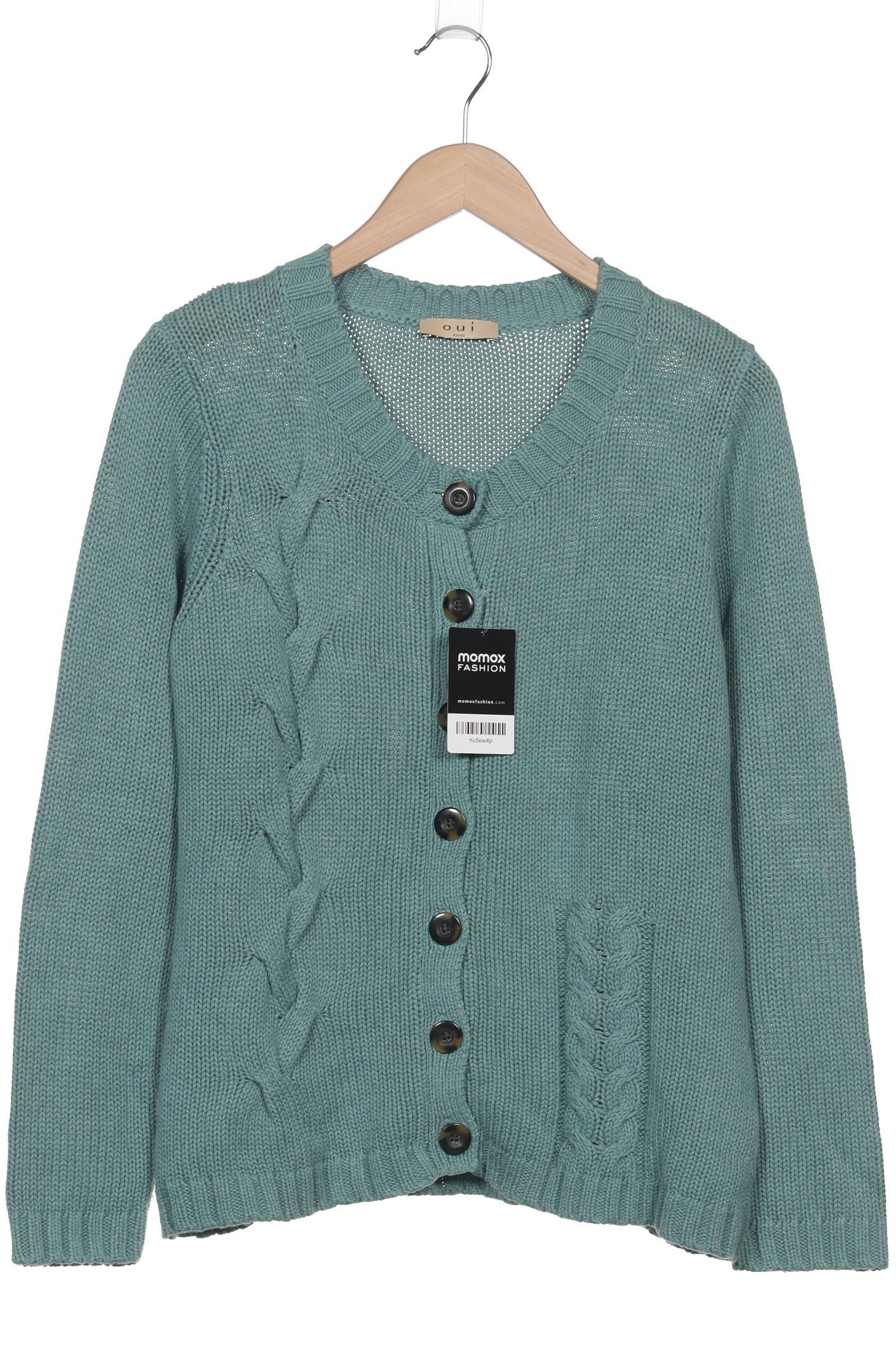 

Oui Damen Strickjacke, blau, Gr. 42