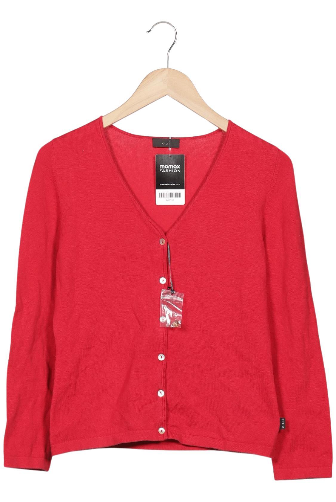 

Oui Damen Strickjacke, rot, Gr. 36