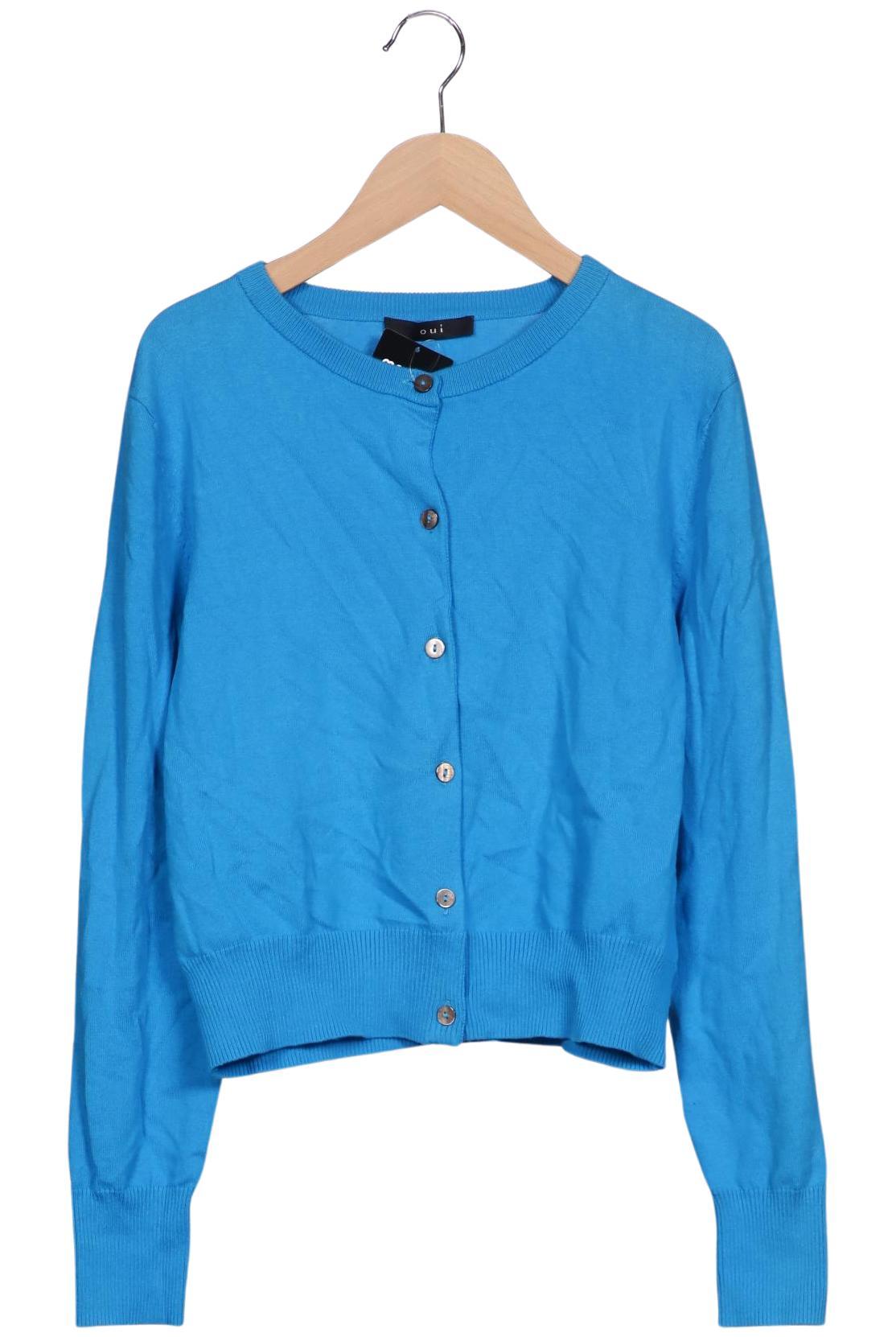 

Oui Damen Strickjacke, blau, Gr. 38