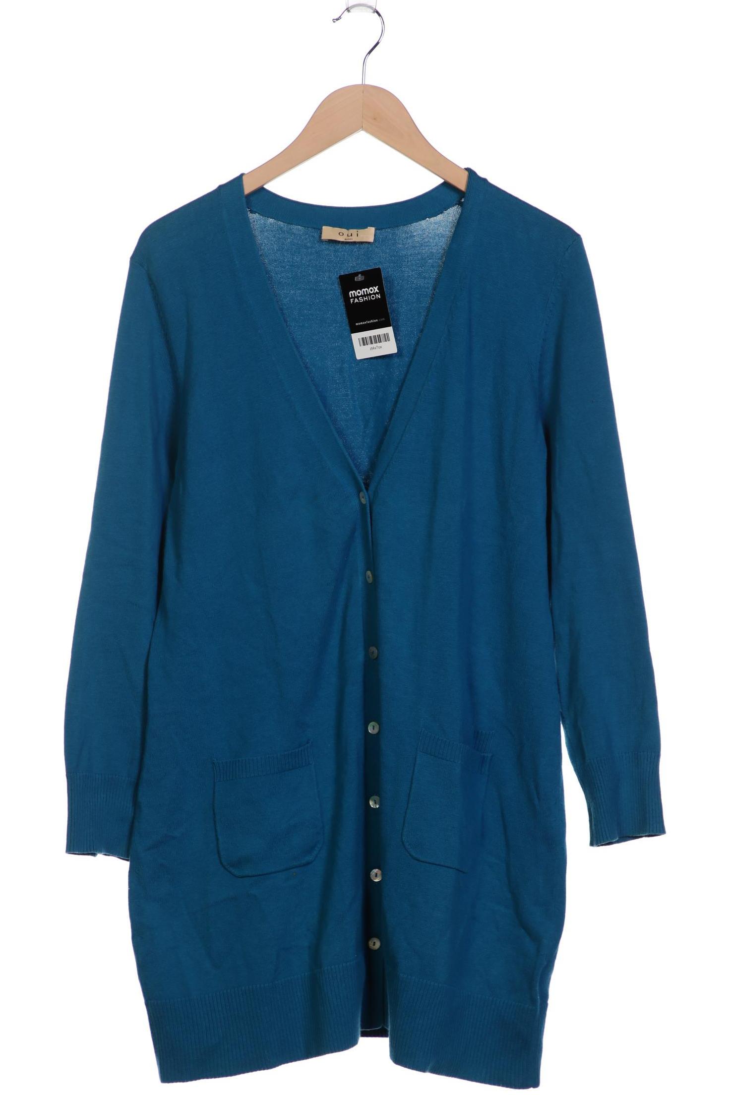 

Oui Damen Strickjacke, blau, Gr. 46