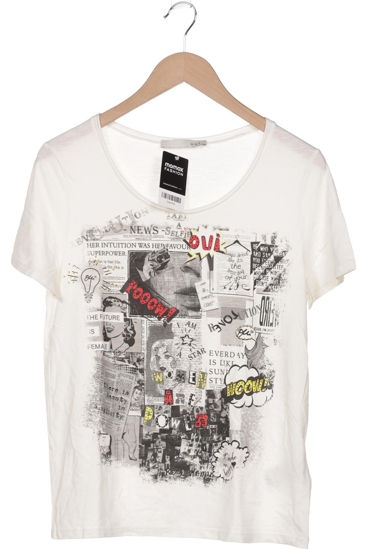 

Oui Damen T-Shirt, cremeweiß, Gr. 36