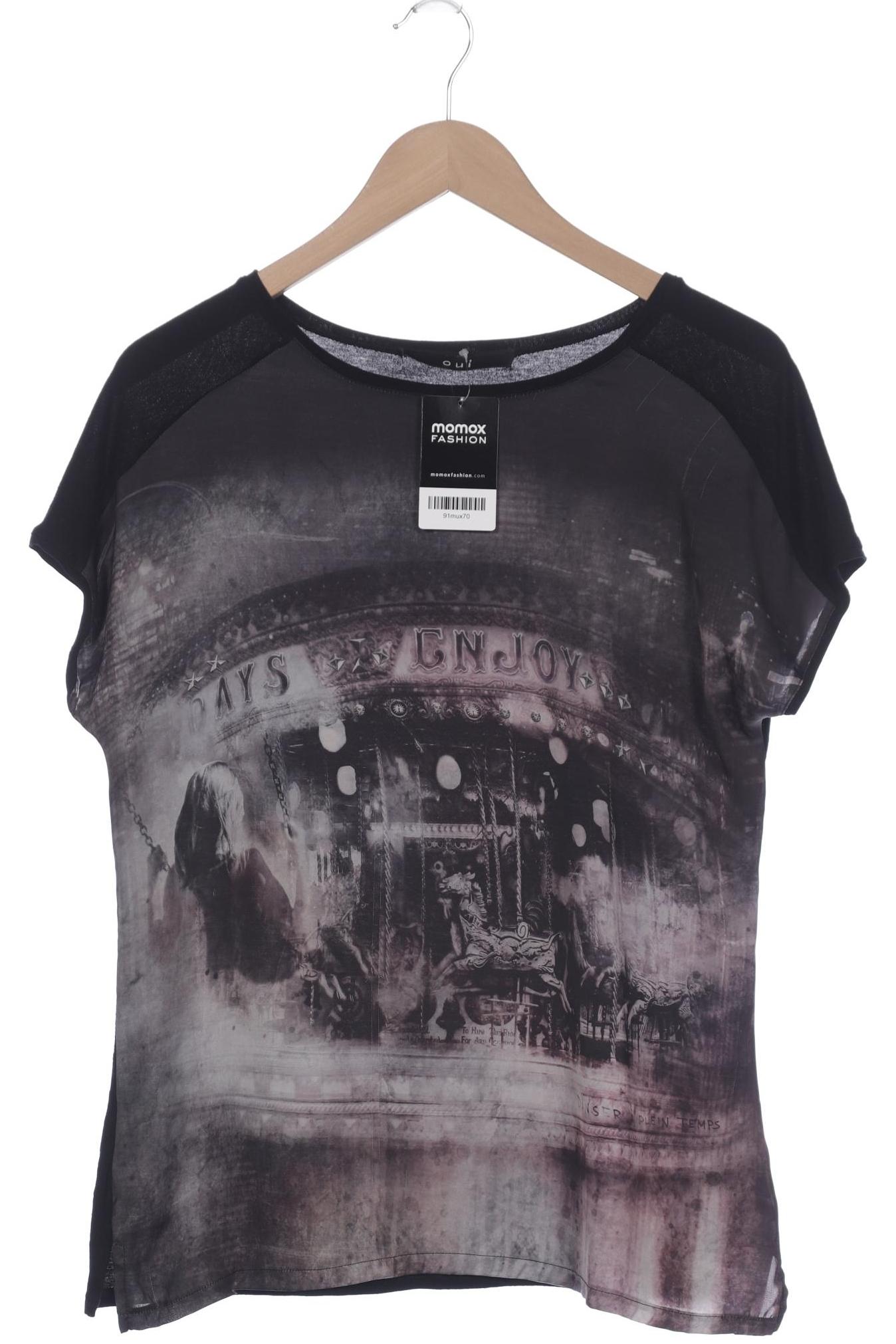 

Oui Damen T-Shirt, schwarz, Gr. 40