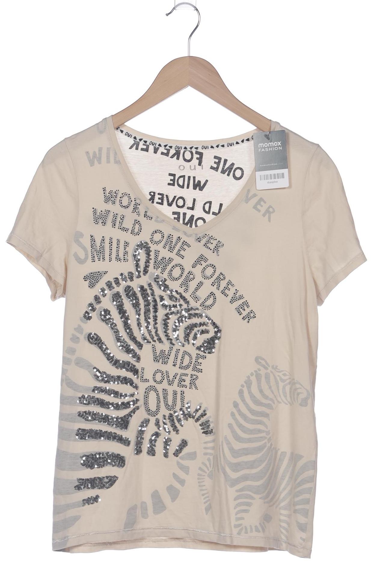 

Oui Damen T-Shirt, beige, Gr. 38