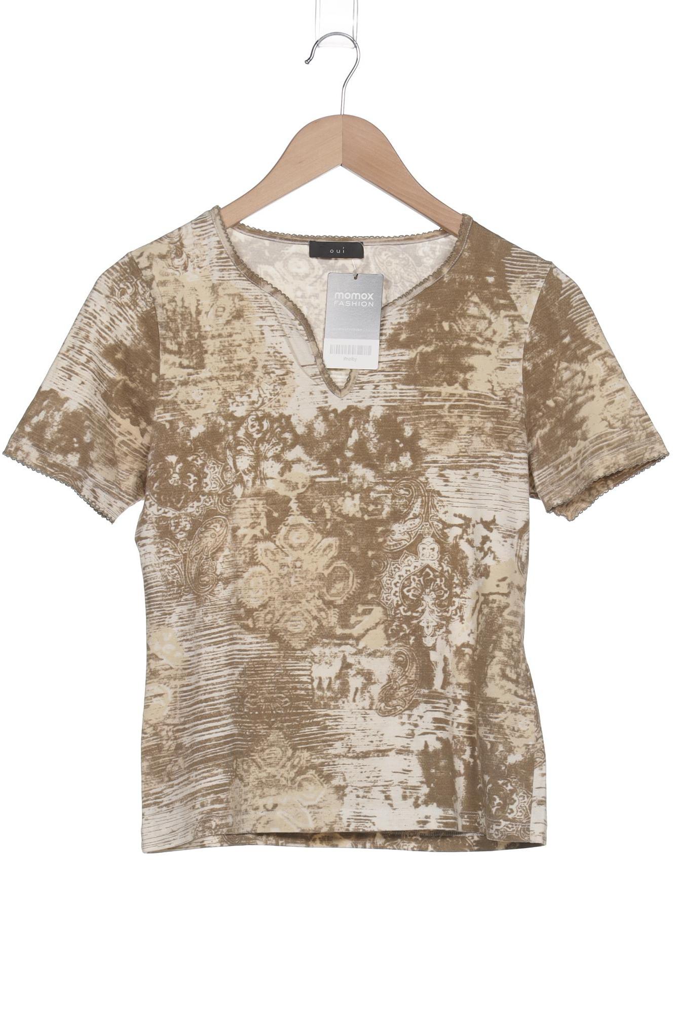 

Oui Damen T-Shirt, beige, Gr. 38