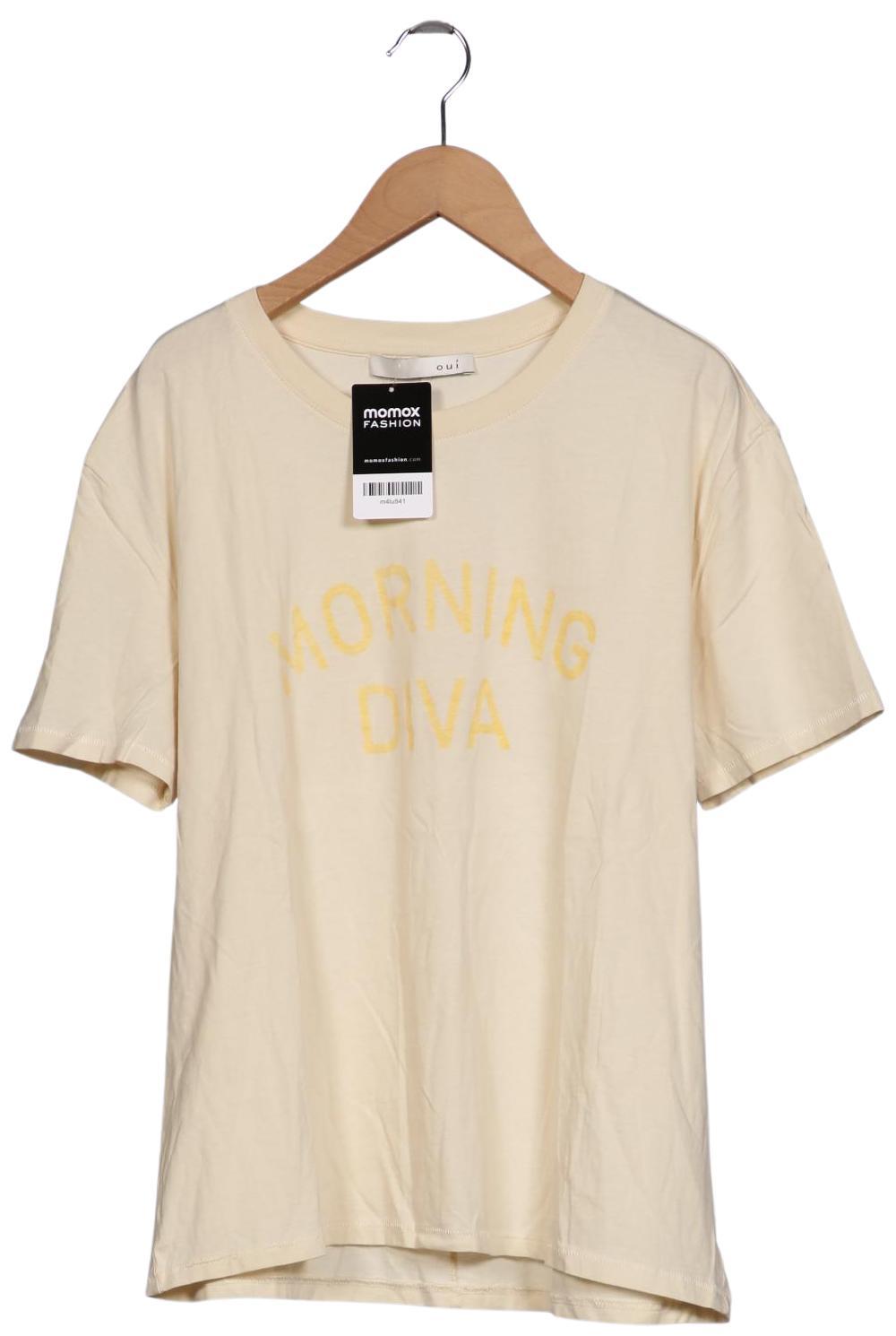 

Oui Damen T-Shirt, cremeweiß, Gr. 44