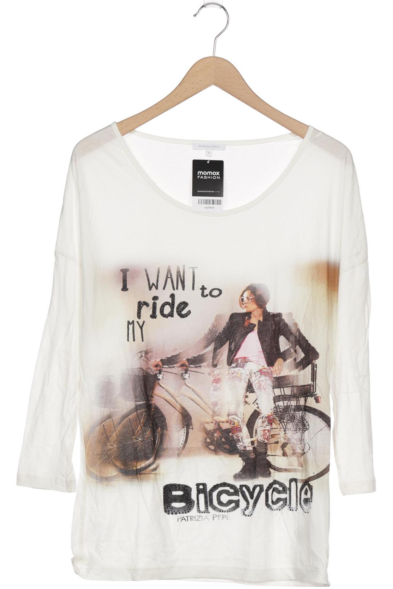 

Patrizia Pepe Damen Langarmshirt, weiß, Gr. 34