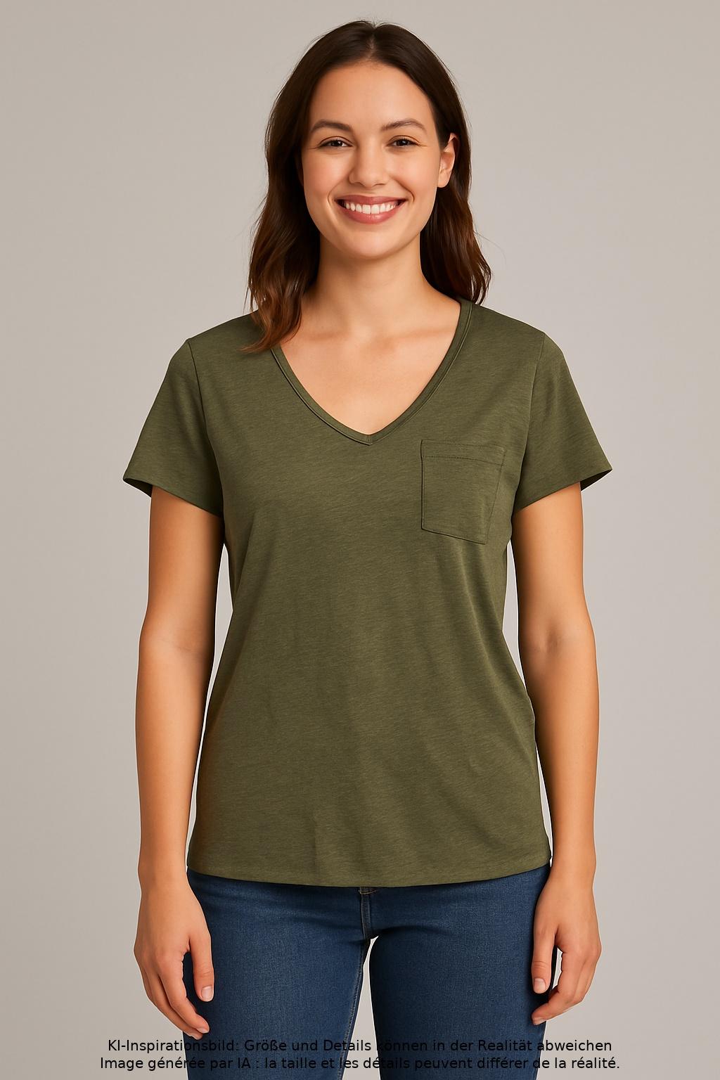 

People Tree Damen T-Shirt, grün, Gr. 10