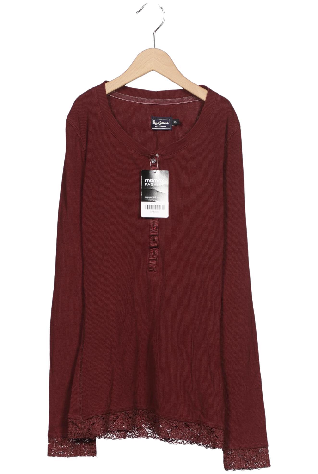 

Pepe Jeans Damen Langarmshirt, bordeaux, Gr. 34