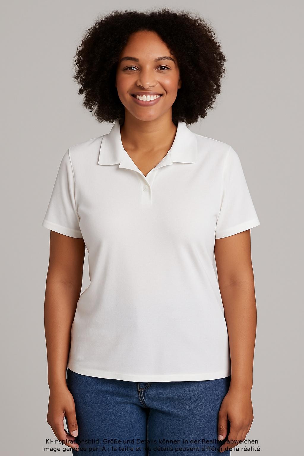 

Peter Hahn Damen Poloshirt, weiß, Gr. 44