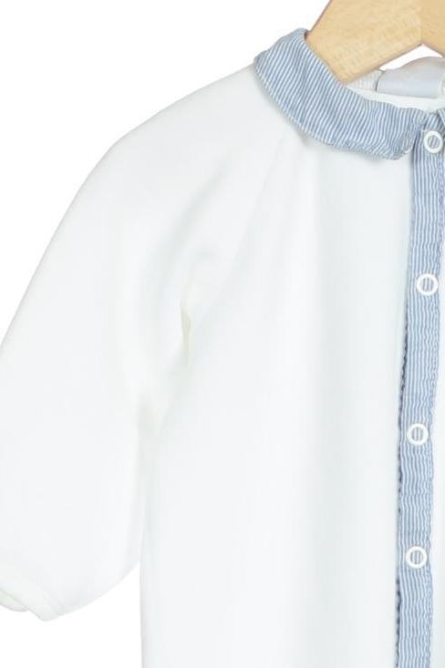 Thumbnail - Petit Bateau Jungen Strampler, weiß, Gr. 62