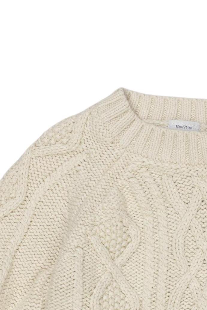 Thumbnail - Petit Bateau Jungen Pullover, cremeweiß, Gr. 74