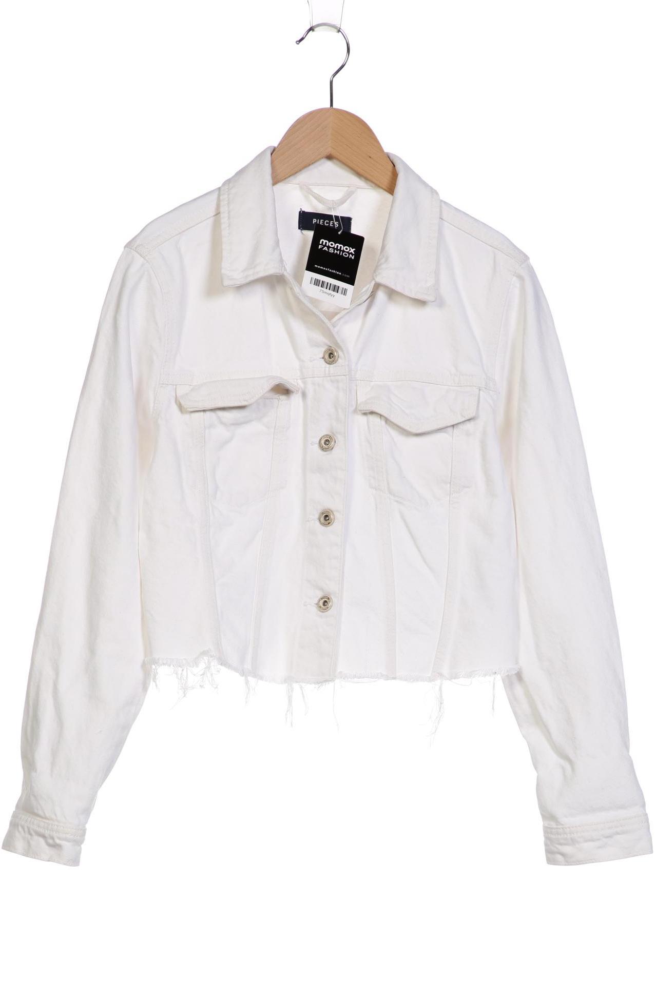 

pieces Damen Jacke, weiß, Gr. 38