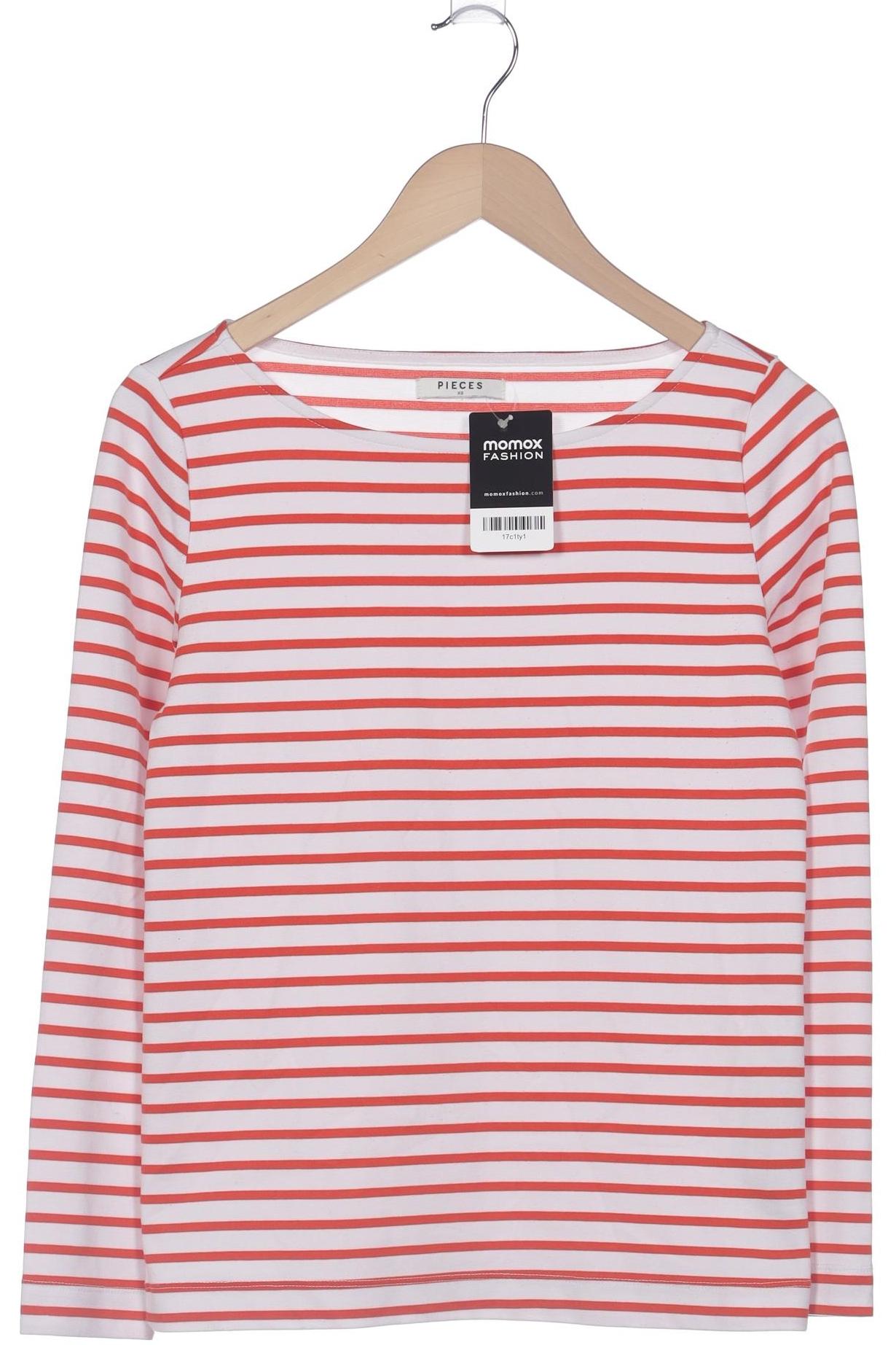 

pieces Damen Langarmshirt, rot, Gr. 34
