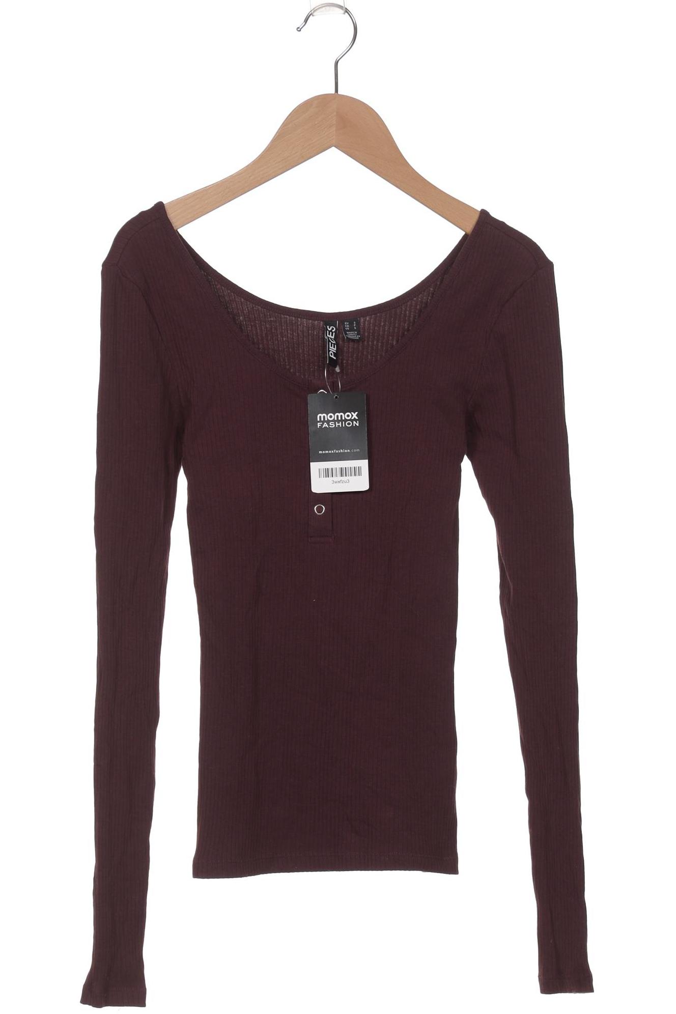

pieces Damen Langarmshirt, bordeaux, Gr. 36