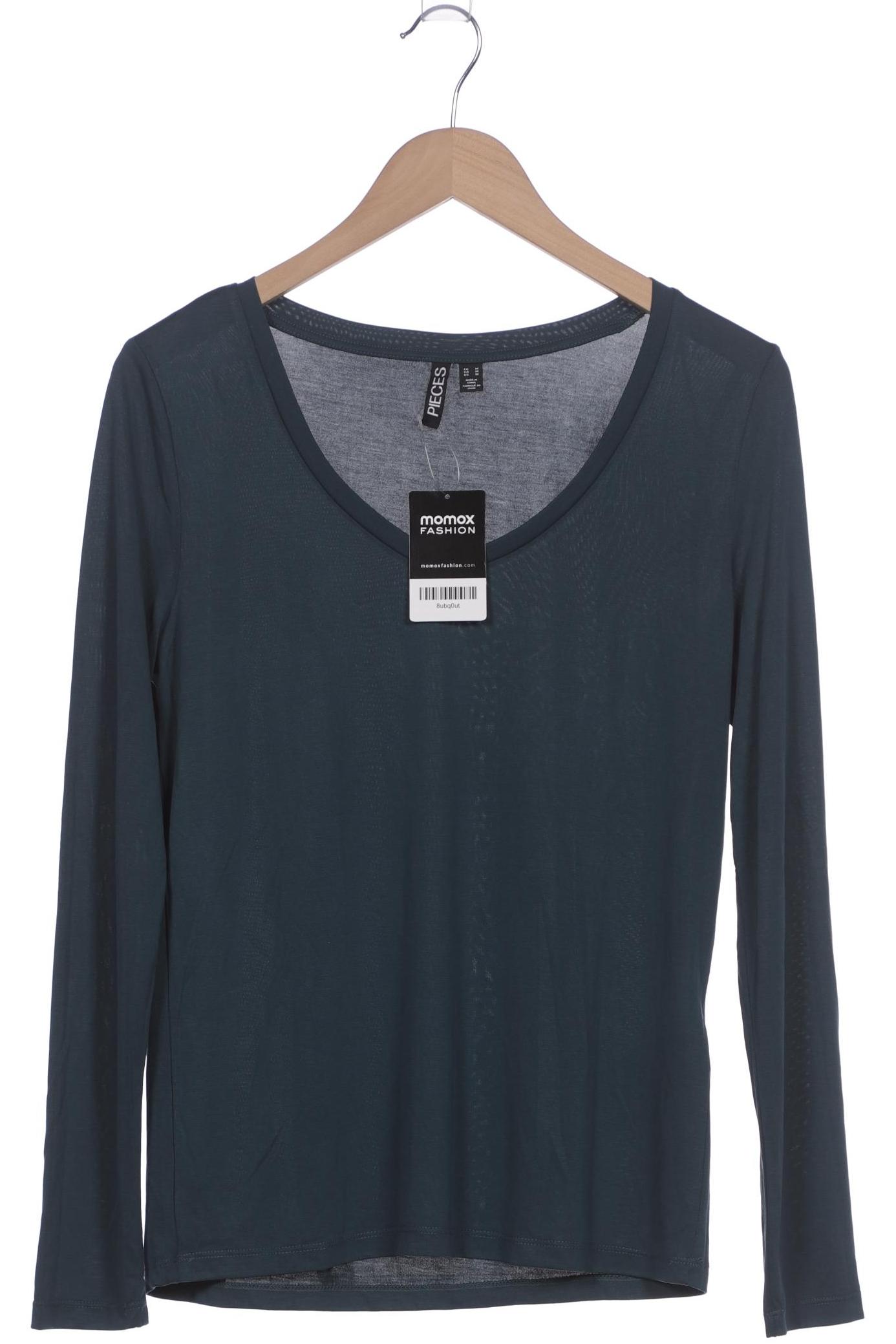 

pieces Damen Langarmshirt, türkis, Gr. 38